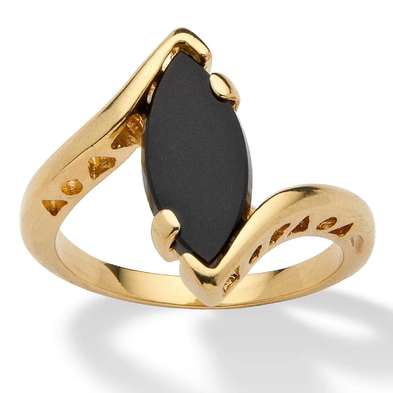 Oriental Trading Rings*18K Gold Plated Genuine Onyx Ring