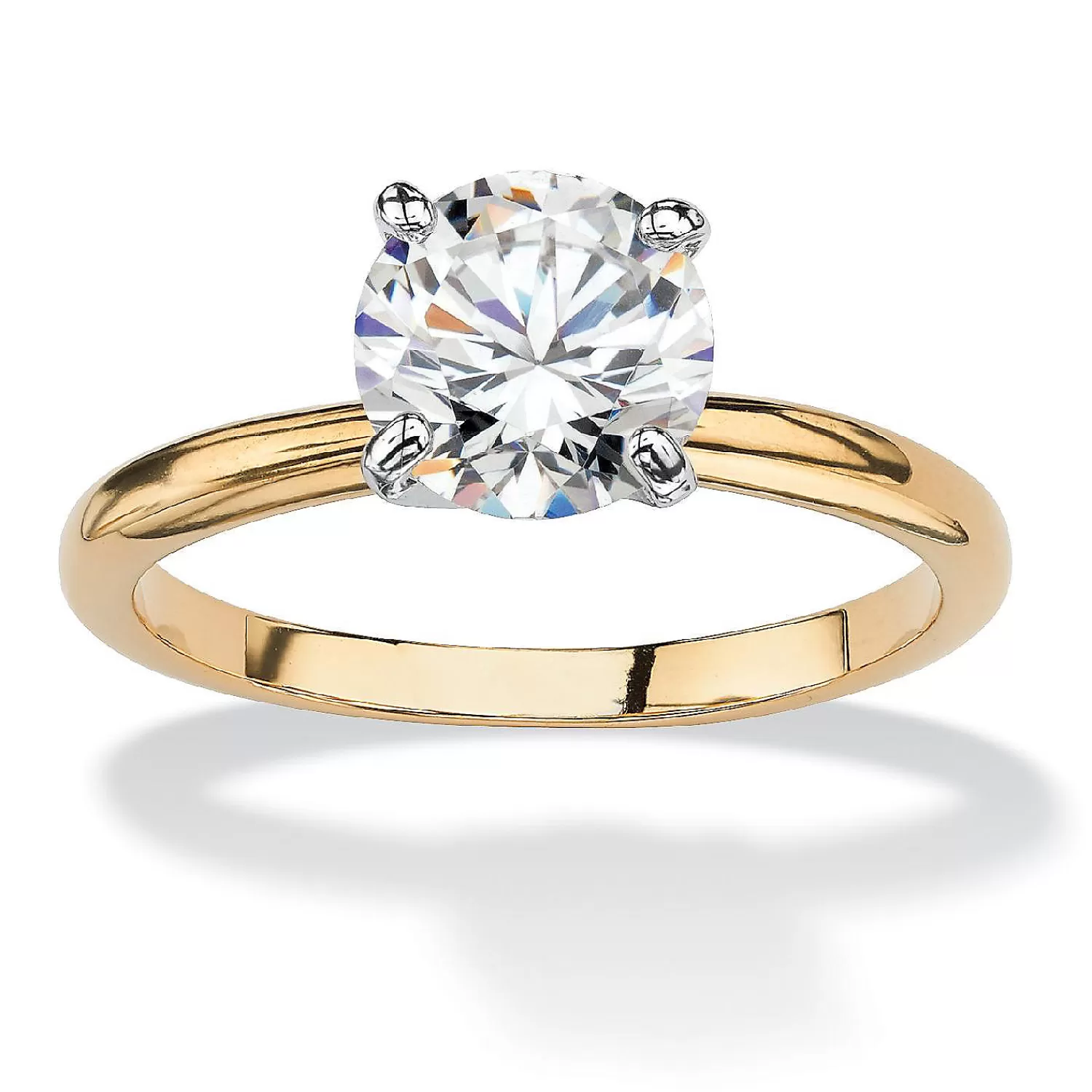 Oriental Trading Rings*2.00 Carat Cz Solitaire Ring Gold-Plated