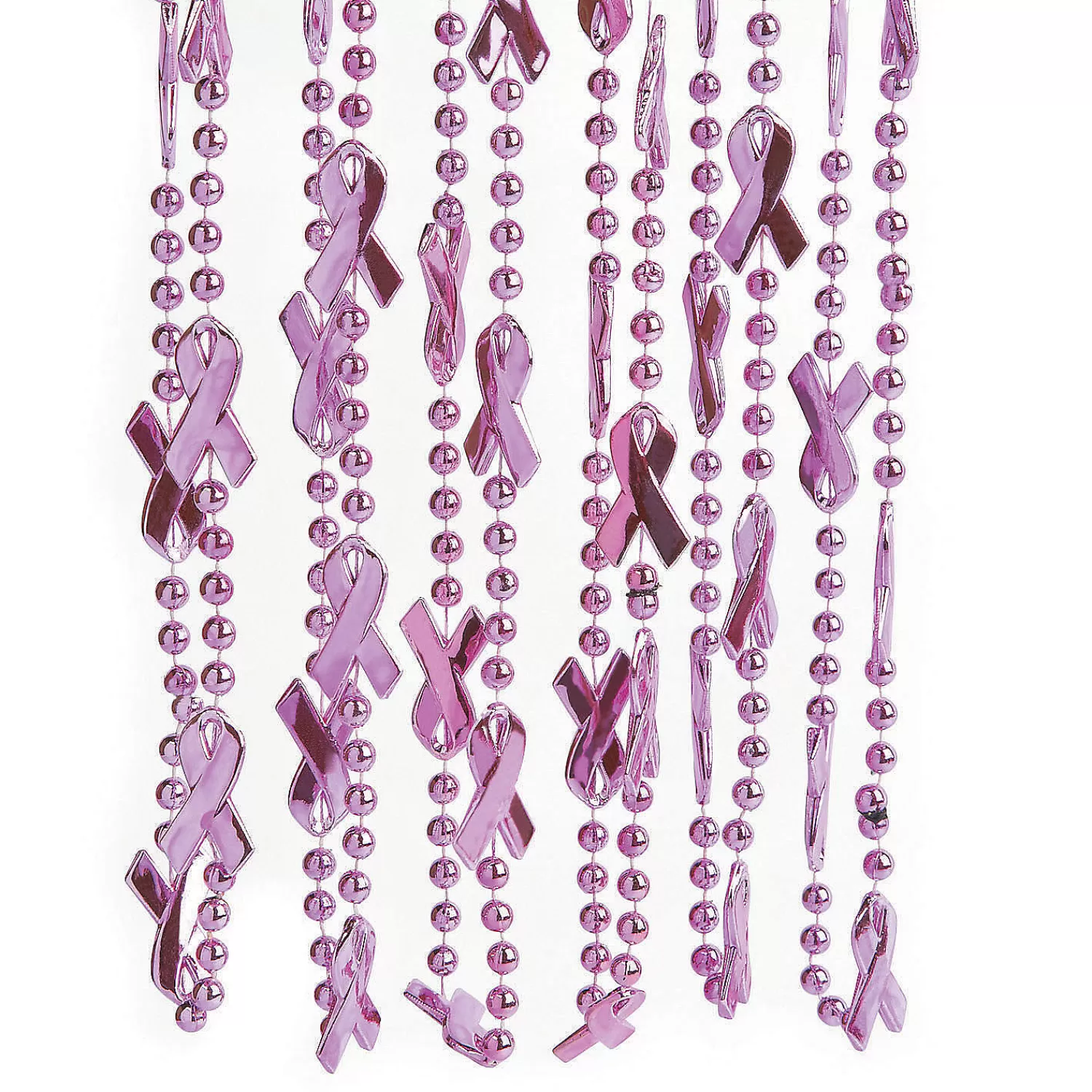 Oriental Trading Necklaces*Awareness Ribbon Bead Necklaces - 24 Pc.