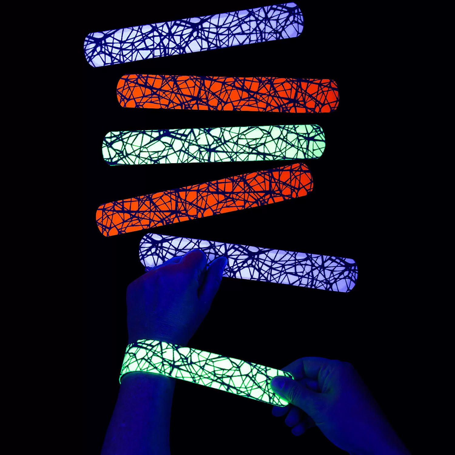 Oriental Trading Bracelets*Black Light Slap Bracelets - 12 Pc.