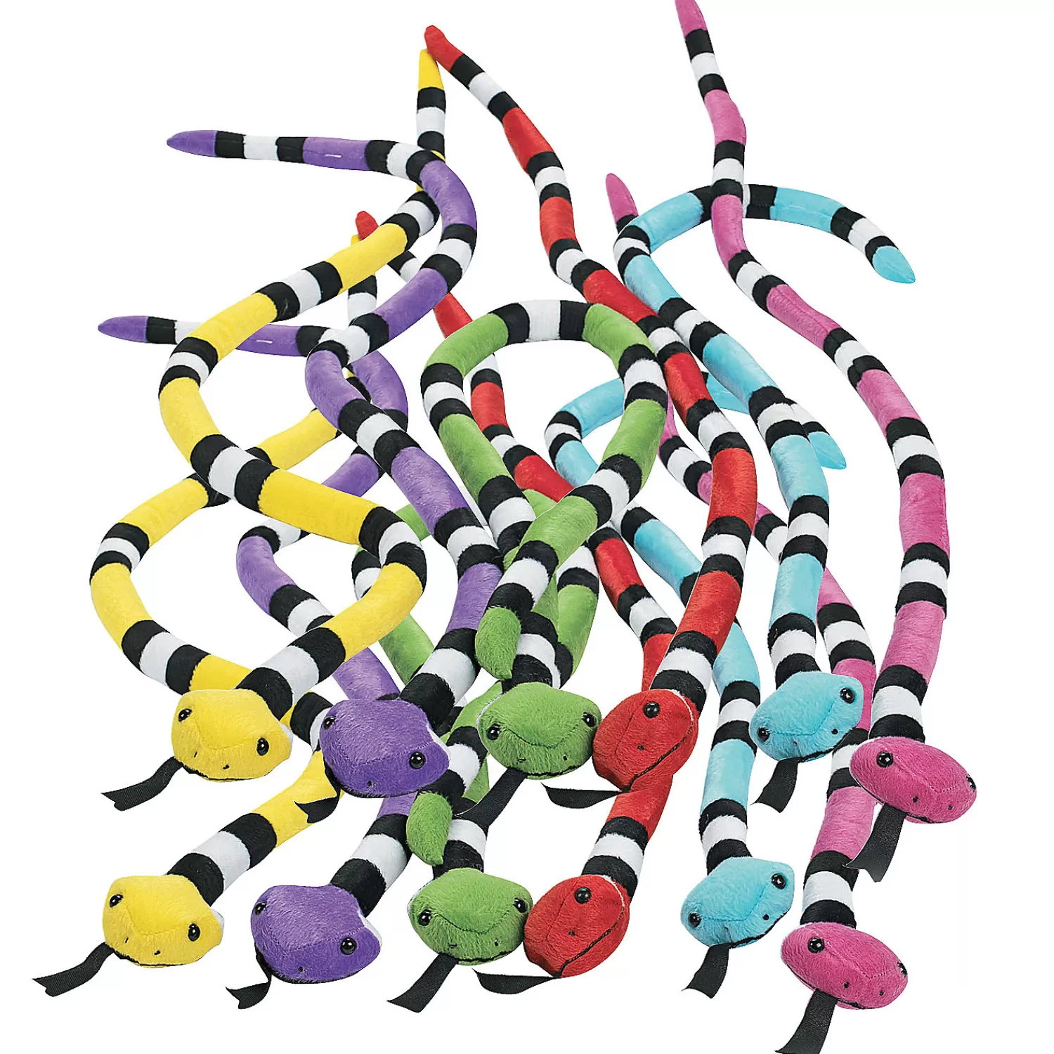 Oriental Trading Stuffed Animals & Plush Toys*Bright Striped Stuffed Snakes - 12 Pc.