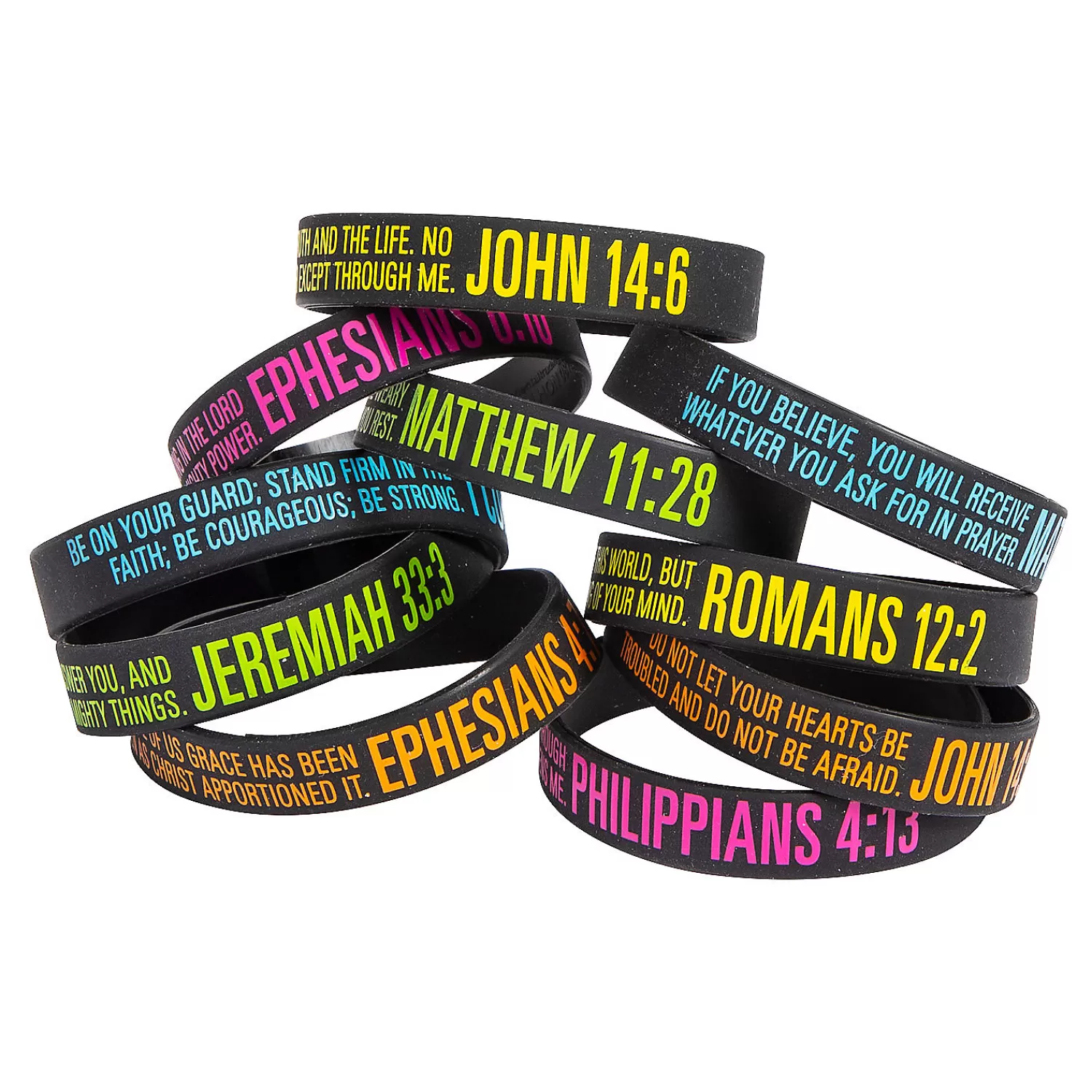 Oriental Trading Bracelets*Bulk 100 Pc. Bible Verse Rubber Bracelets