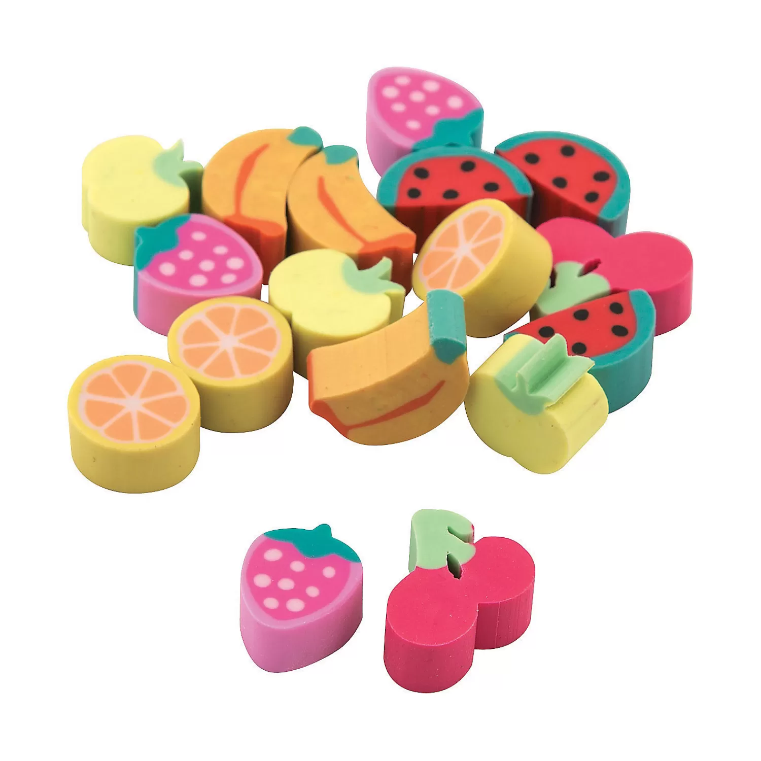 Oriental Trading Stationery Assortments*Bulk 300 Pc. Mini Fruit Erasers