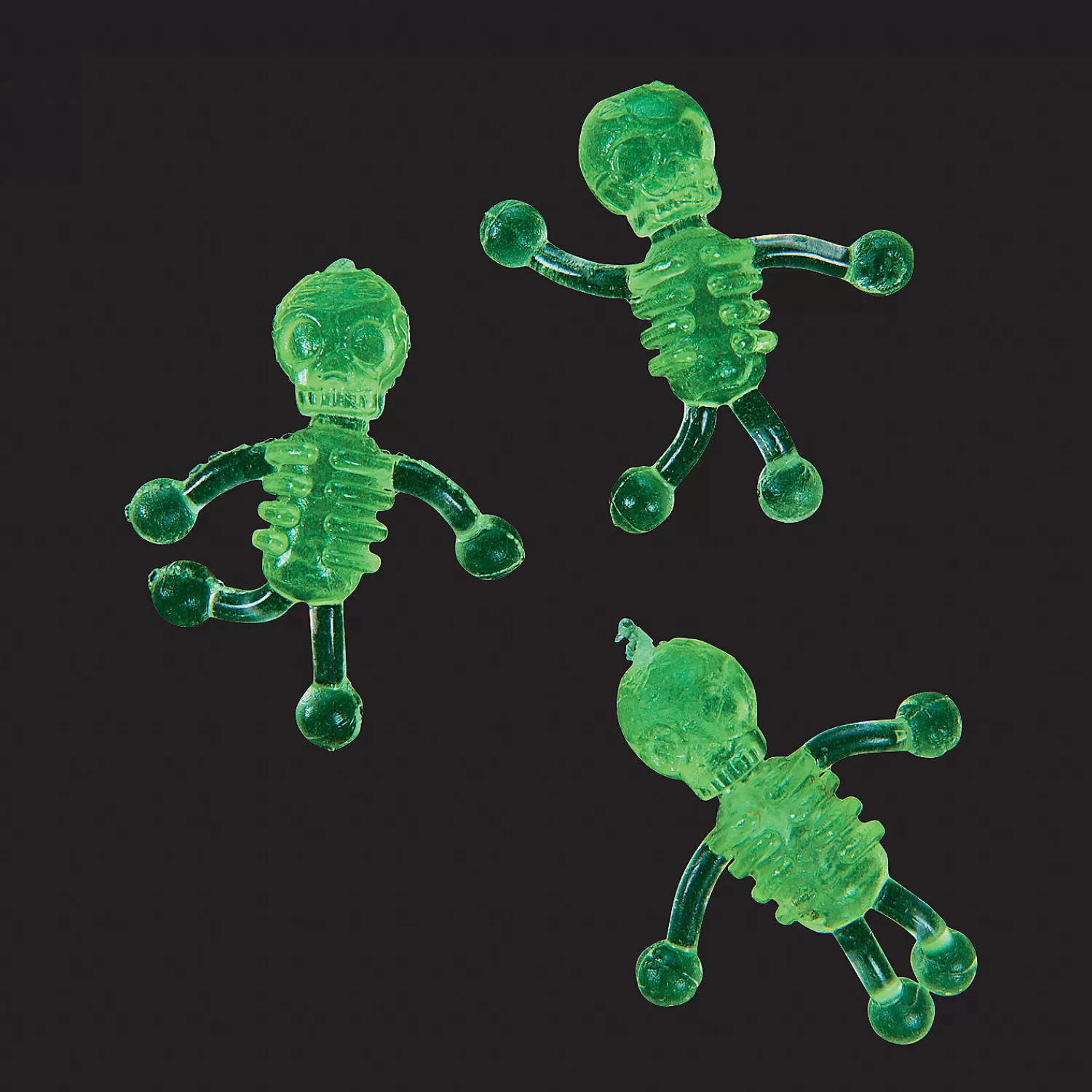 Oriental Trading Putty & Squishy Toys*Bulk 48 Pc. Glow-In-The-Dark Mini Sticky Tumbling Skeletons