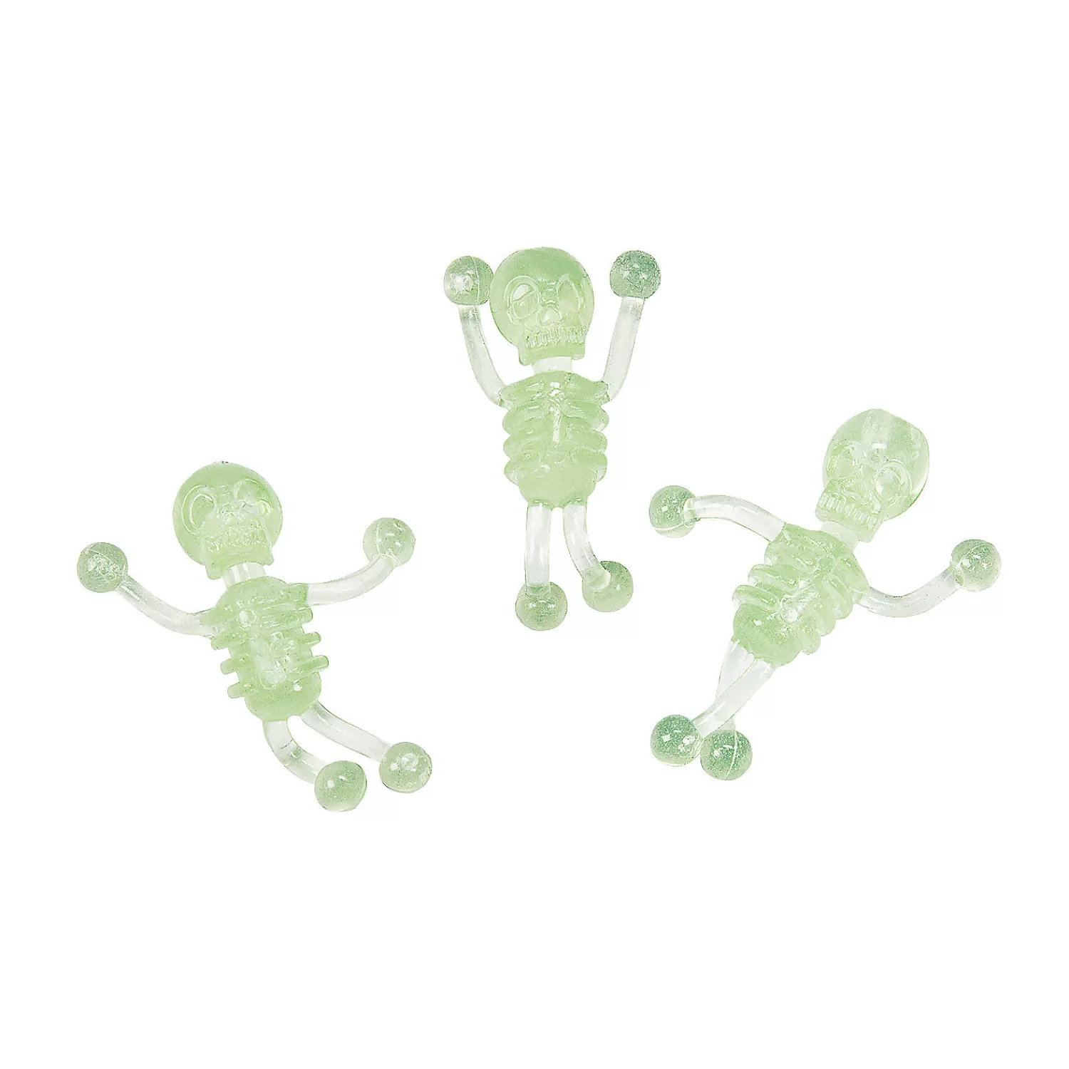 Oriental Trading Putty & Squishy Toys*Bulk 48 Pc. Glow-In-The-Dark Mini Sticky Tumbling Skeletons