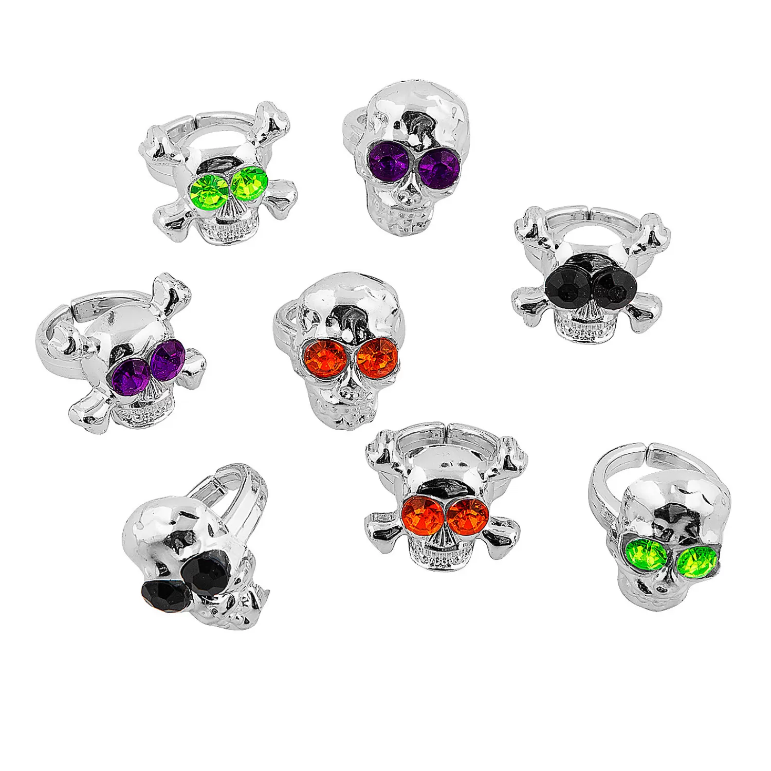 Oriental Trading Rings*Bulk 48 Pc. Halloween Gem Eye Skull Rings