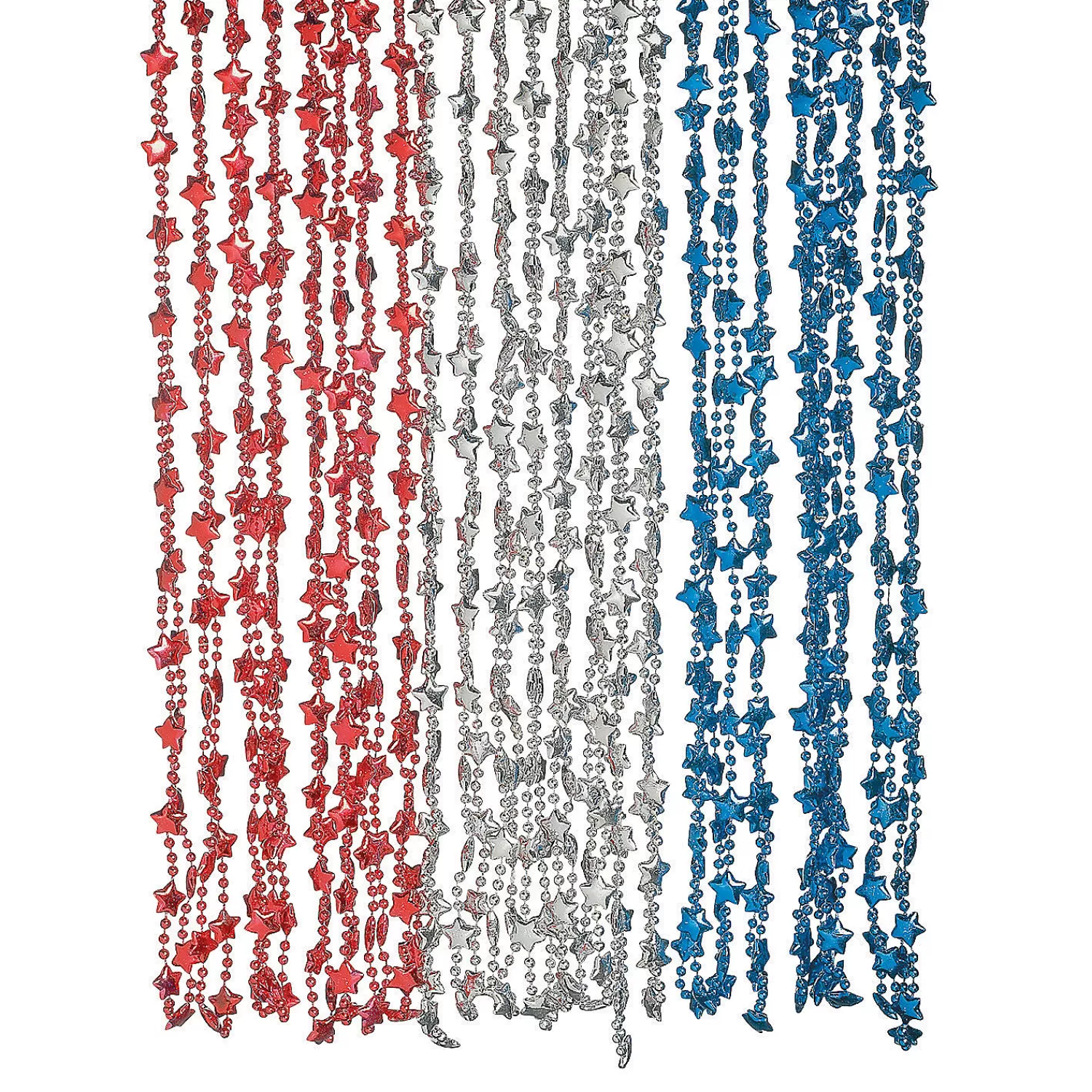 Oriental Trading Necklaces*Bulk 48 Pc. Metallic Patriotic Star Necklaces