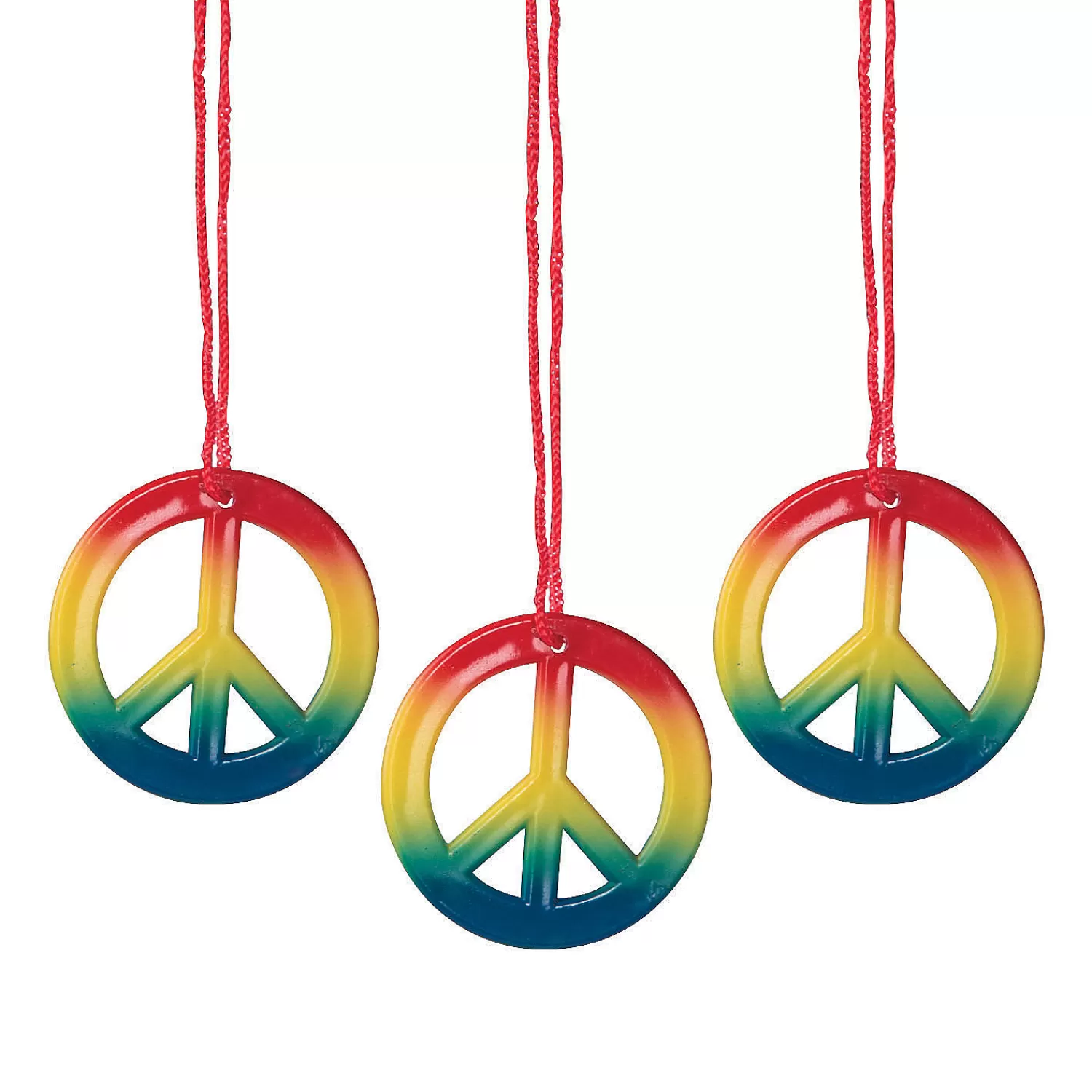 Oriental Trading Necklaces*Bulk 48 Pc. Rainbow Peace Sign Necklaces