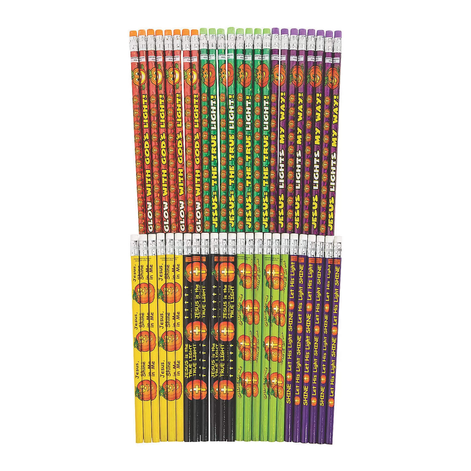 Oriental Trading Pencils*Bulk 48 Pc.Christian Pumpkin Pencil Assortment