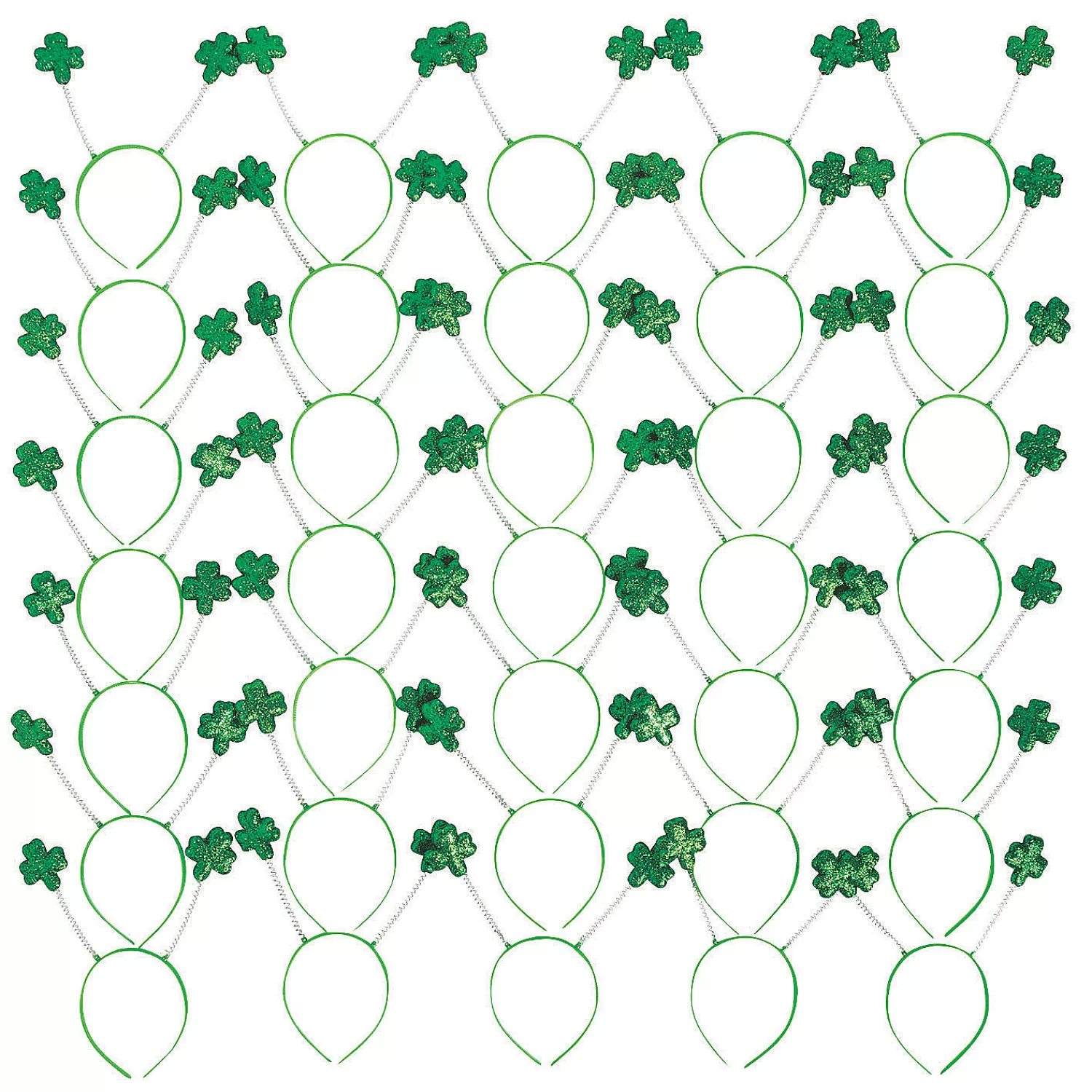 Oriental Trading Hat & Tote Bag Assortments*Bulk 60 Pc. Green Glitter Shamrock Head Boppers