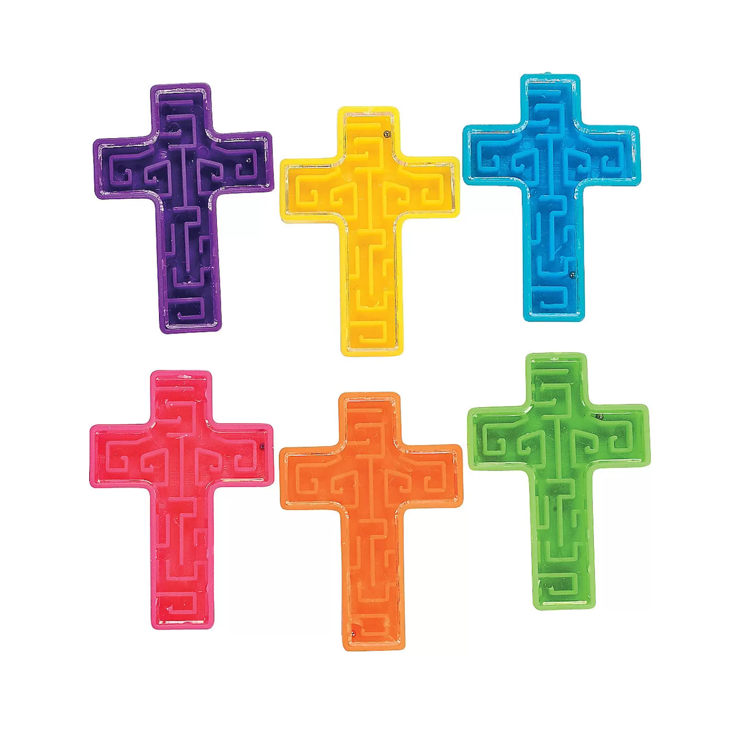 Oriental Trading Puzzles*Bulk 72 Pc. Bright Cross Mini Maze Puzzles