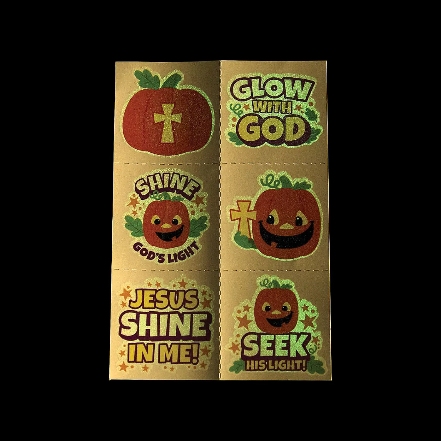 Oriental Trading Temporary Tattoos*Bulk 72 Pc. Glow-In-The-Dark Christian Pumpkin Temporary Tattoos