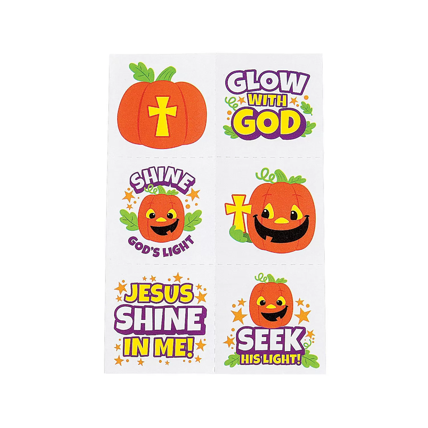 Oriental Trading Temporary Tattoos*Bulk 72 Pc. Glow-In-The-Dark Christian Pumpkin Temporary Tattoos