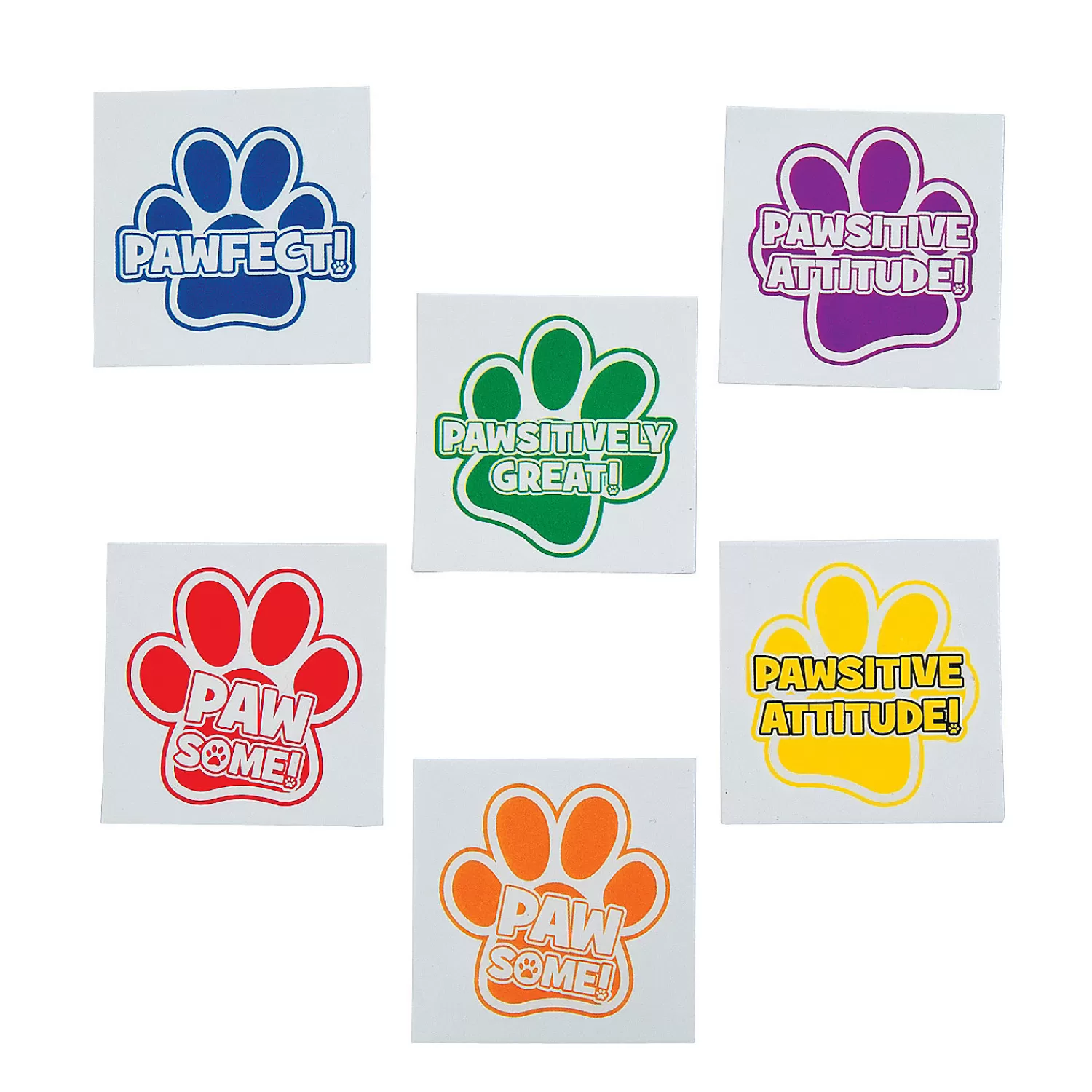 Oriental Trading Temporary Tattoos*Bulk 72 Pc. Paw Print Motivational Temporary Tattoos