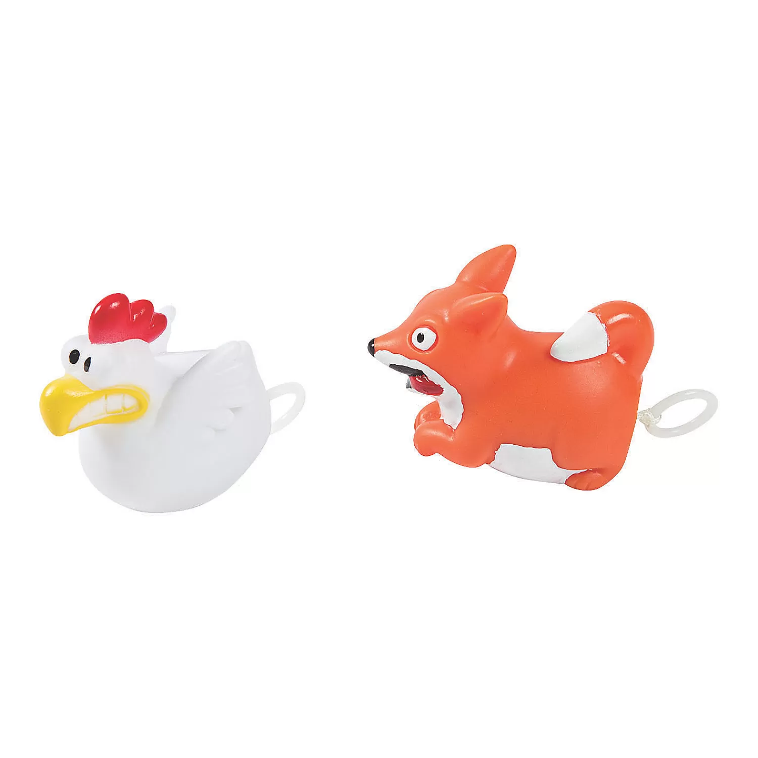 Oriental Trading Character Toys*Chicken & Fox Pull-String Toys - 6 Sets