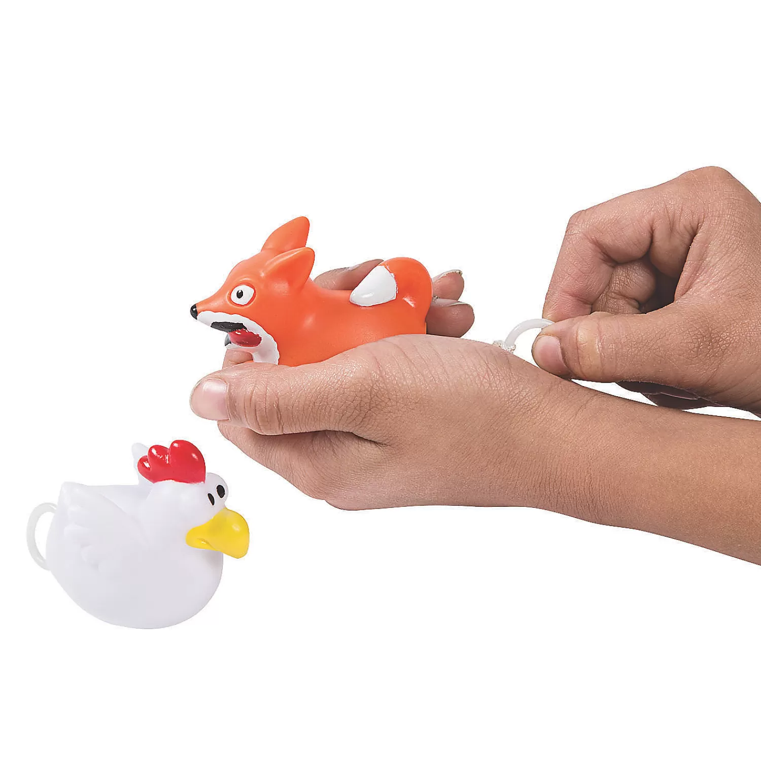 Oriental Trading Character Toys*Chicken & Fox Pull-String Toys - 6 Sets