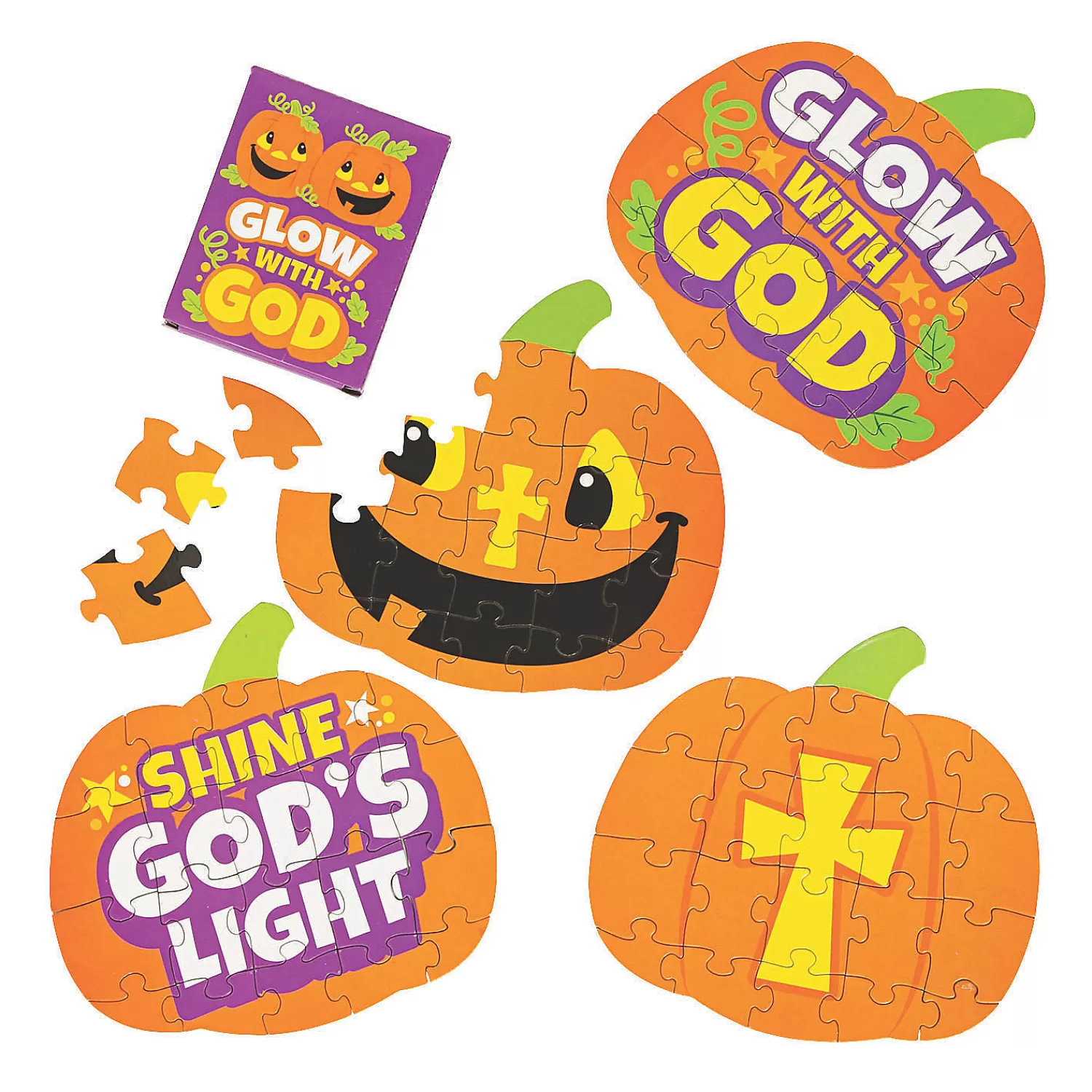 Oriental Trading Puzzles*Christian Pumpkin Mini Puzzles - 12 Pc.