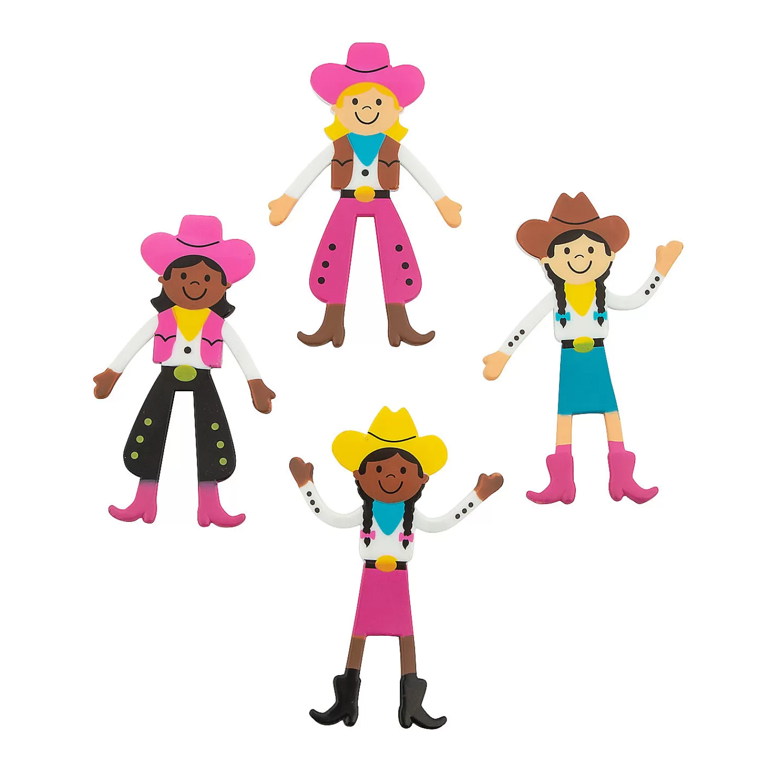 Oriental Trading Character Toys*Cowgirl Bendables - 24 Pc.