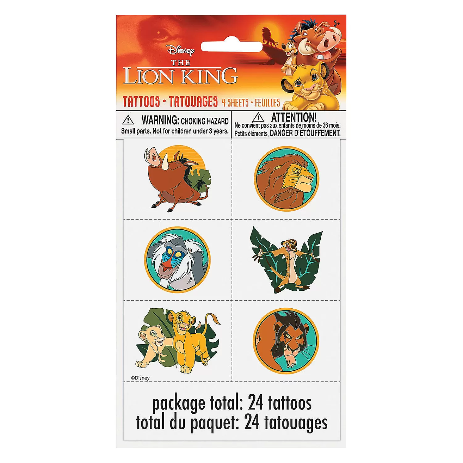 Oriental Trading Temporary Tattoos*Disney The Lion King Temporary Tattoos - 24 Pc.