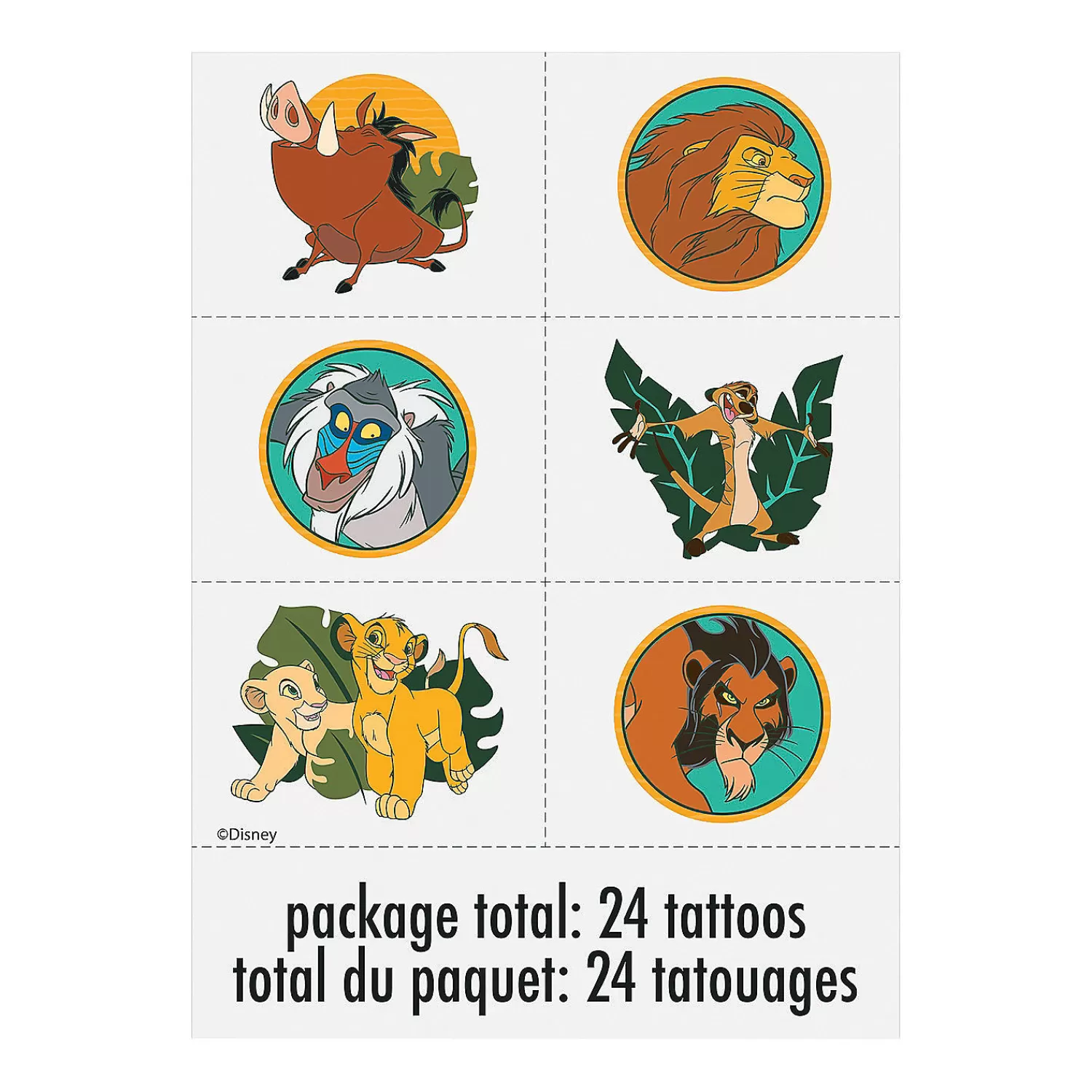 Oriental Trading Temporary Tattoos*Disney The Lion King Temporary Tattoos - 24 Pc.