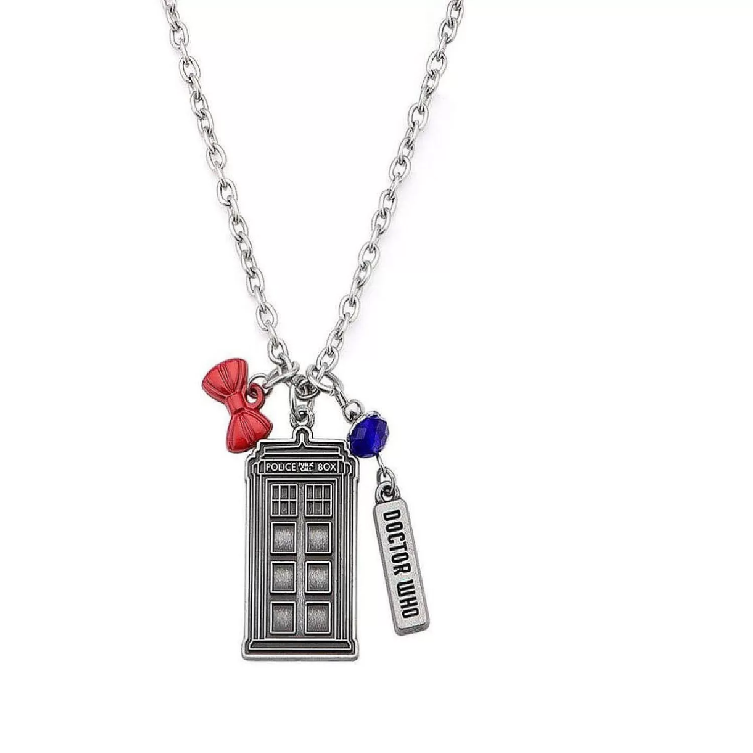 Oriental Trading Pretend Play*Doctor Who Stainless Steel Multi-Charm Tardis Necklace