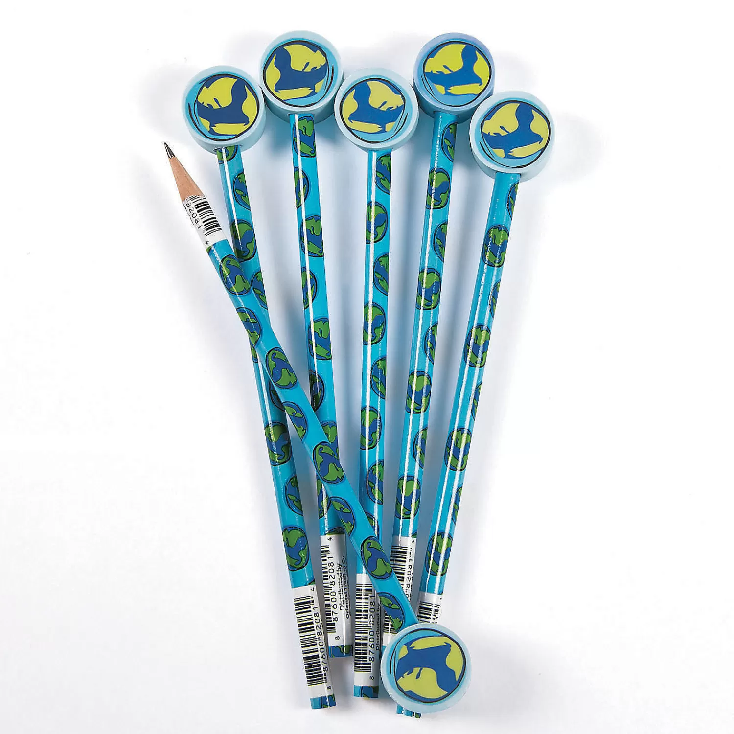 Oriental Trading Pencils*Earth Pencils With Globe Pencil Top Erasers - 12 Pc.