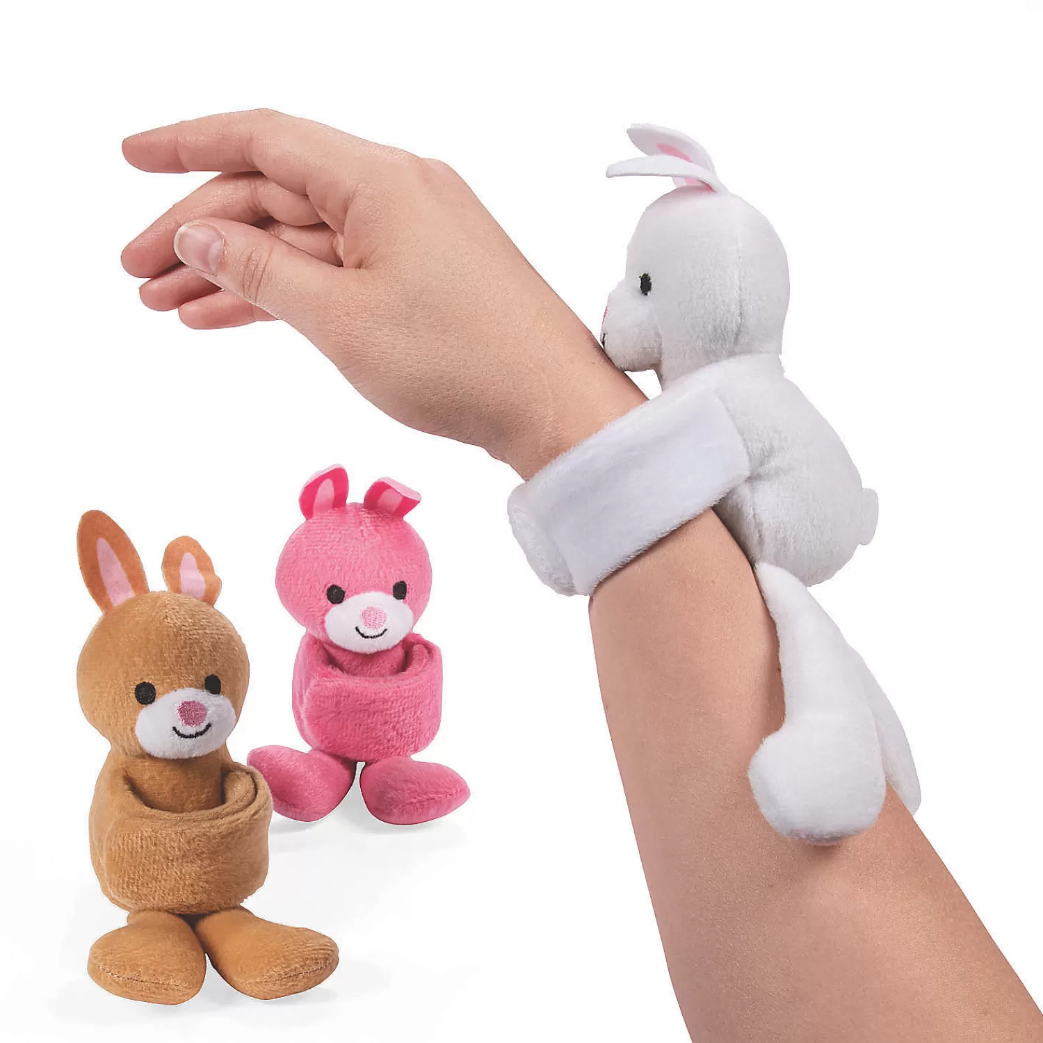 Oriental Trading Fidget Toys & Spinners*Easter Hugging Stuffed Bunny Slap Bracelets - 12 Pc.