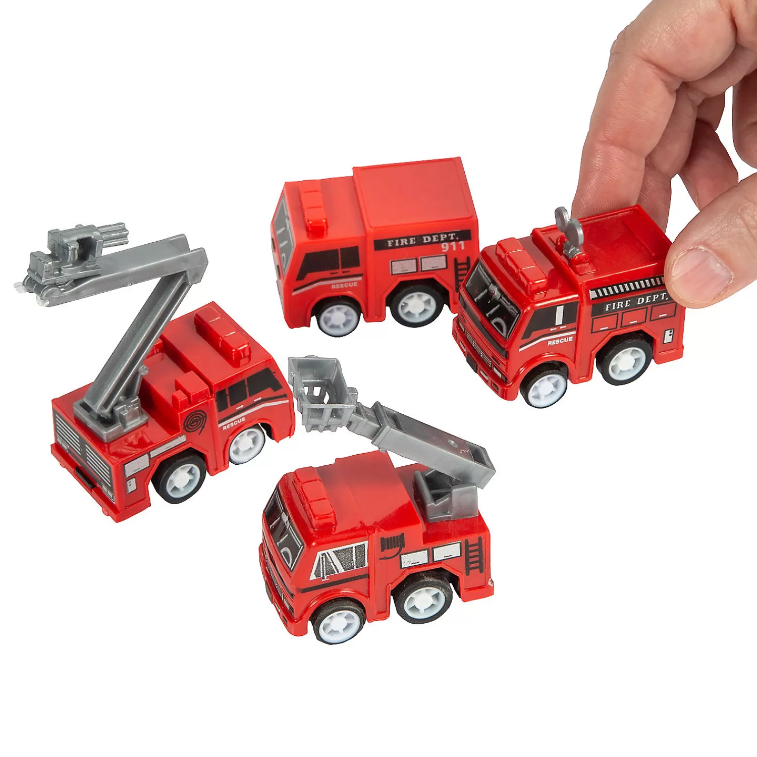 Oriental Trading Toy Cars*Fire Truck Pull-Back Toys - 12 Pc.