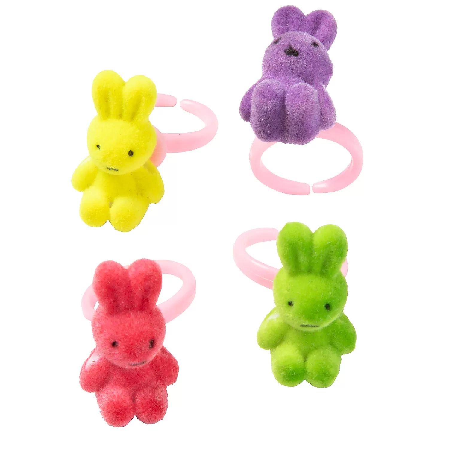 Oriental Trading Rings*Flocked Bunny Rings - 12 Pc.