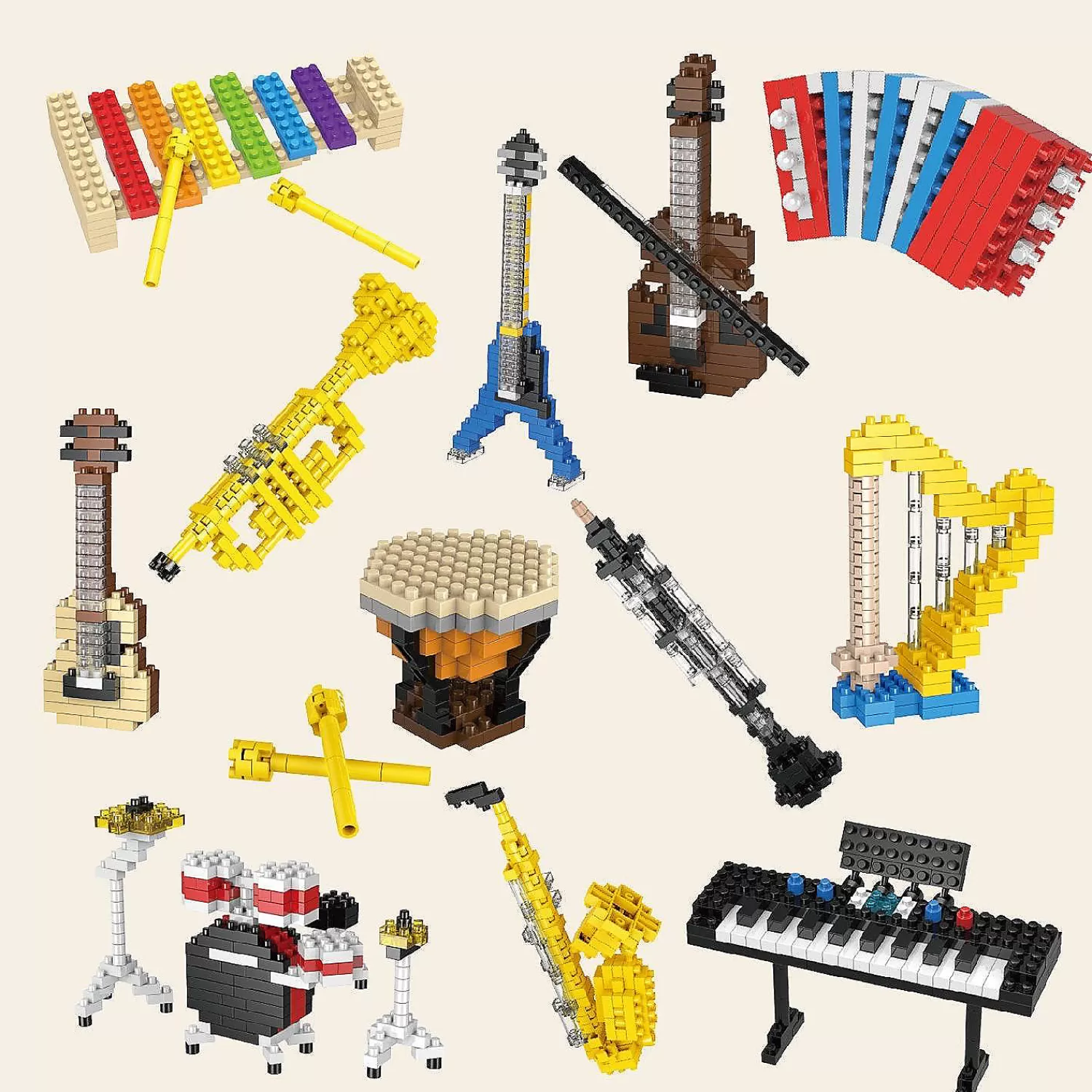 Oriental Trading Building Blocks*Fun Little Toys - Music Themed Mini Building Blocks