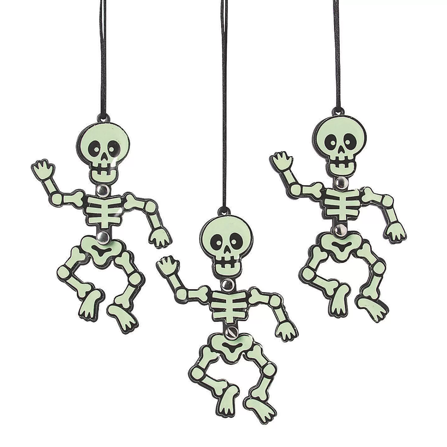 Oriental Trading Glow Jewelry*Glow-In-The-Dark Dancing Skeleton Necklaces - 12 Pc.