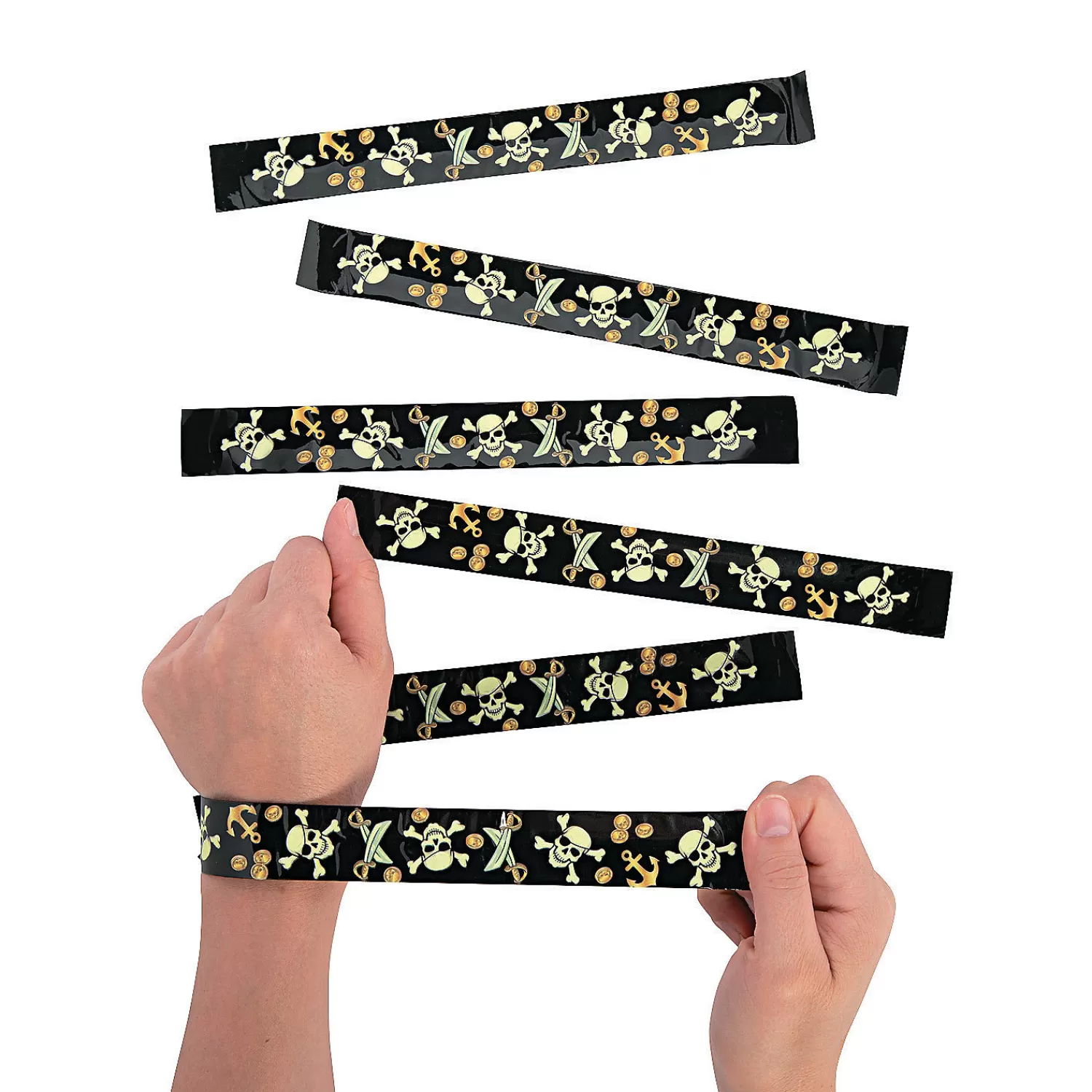 Oriental Trading Bracelets*Glow-In-The-Dark Pirate Slap Bracelets - 12 Pc.