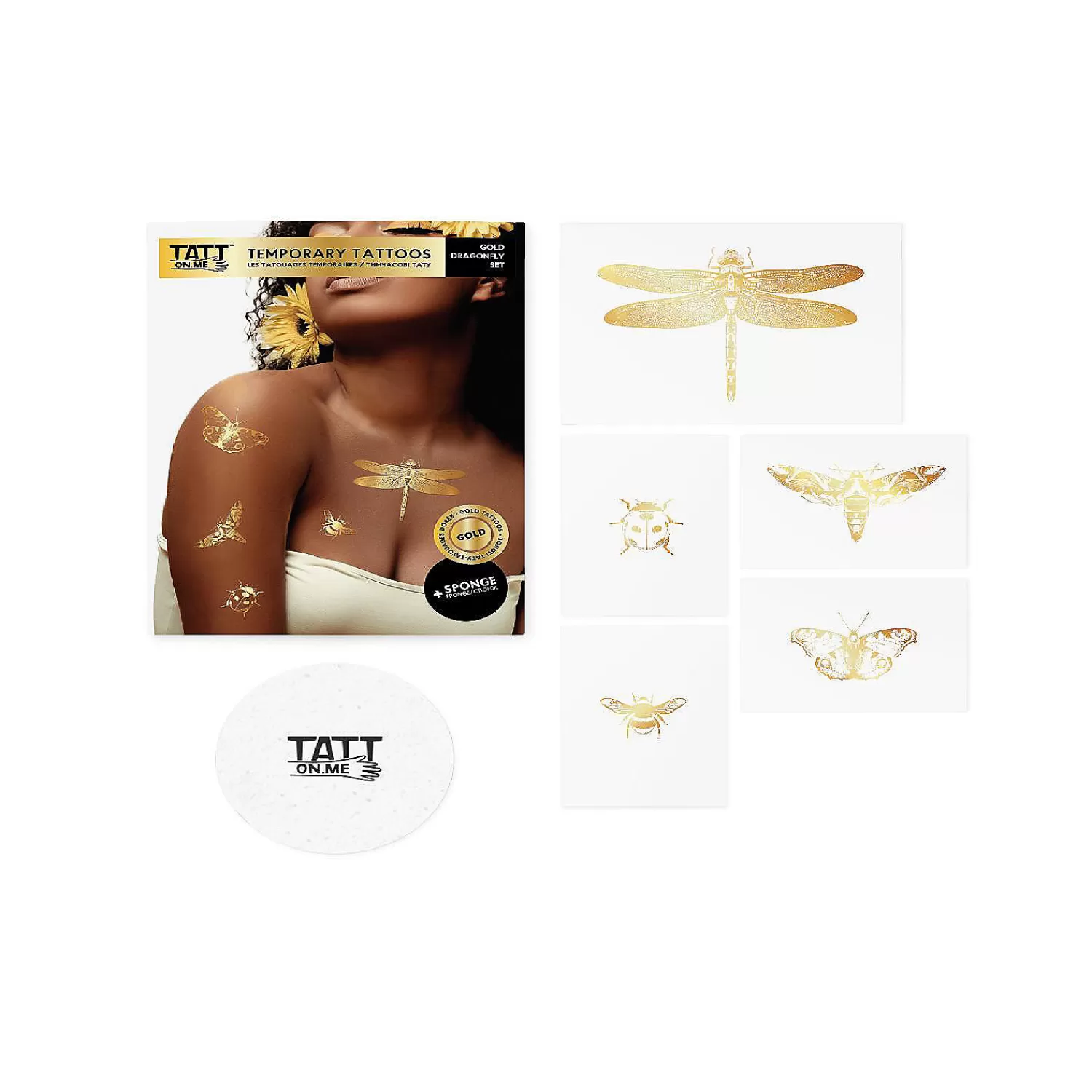 Oriental Trading Temporary Tattoos*Gold Dragonfly Tattoo Set