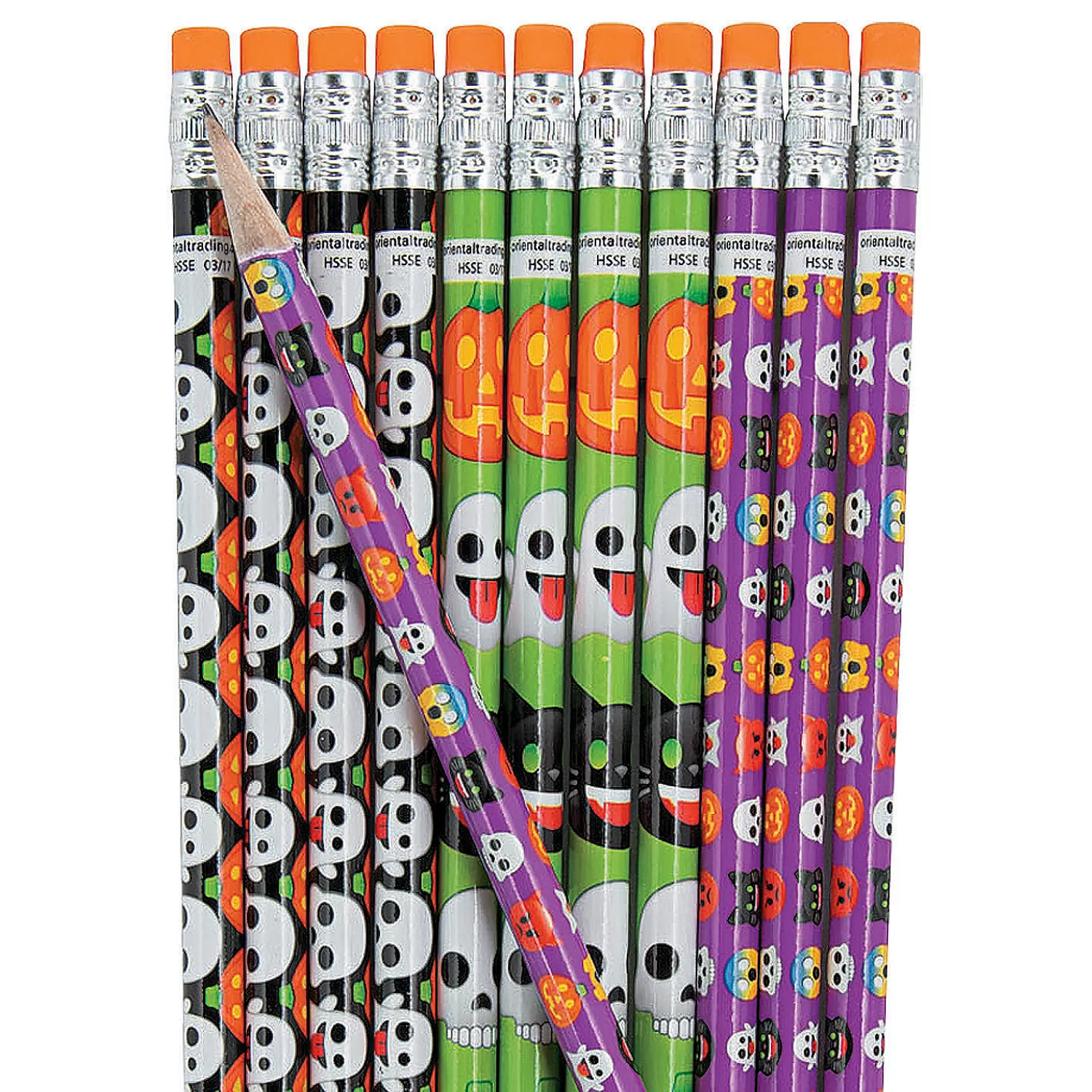 Oriental Trading Pencils*Halloween Emoji Pencils - 24 Pc.