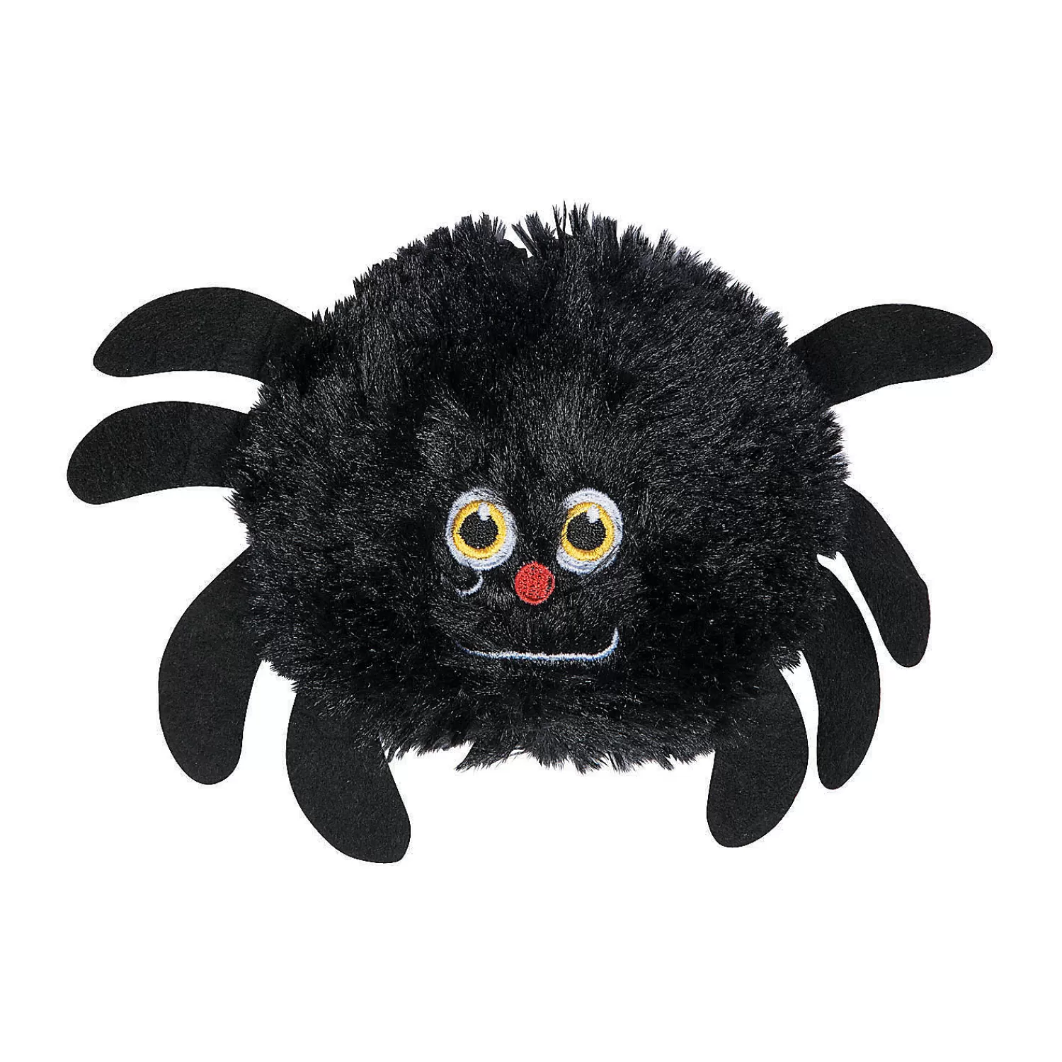 Oriental Trading Stuffed Animals & Plush Toys*Halloween Fuzzy Black Stuffed Spiders - 12 Pc.