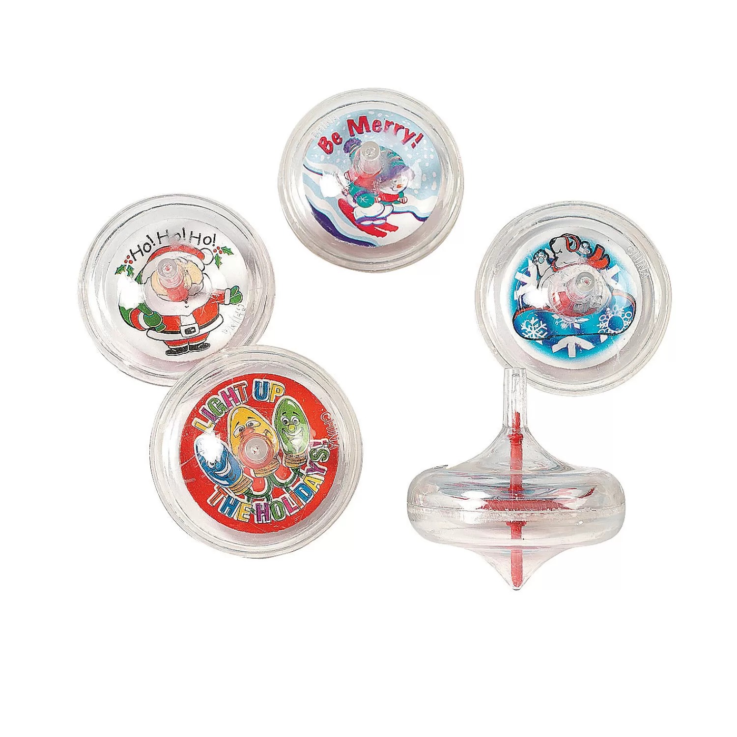 Oriental Trading Wind-Up Toys & Spinning Tops*Holiday Swirl Spin Tops - 12 Pc.