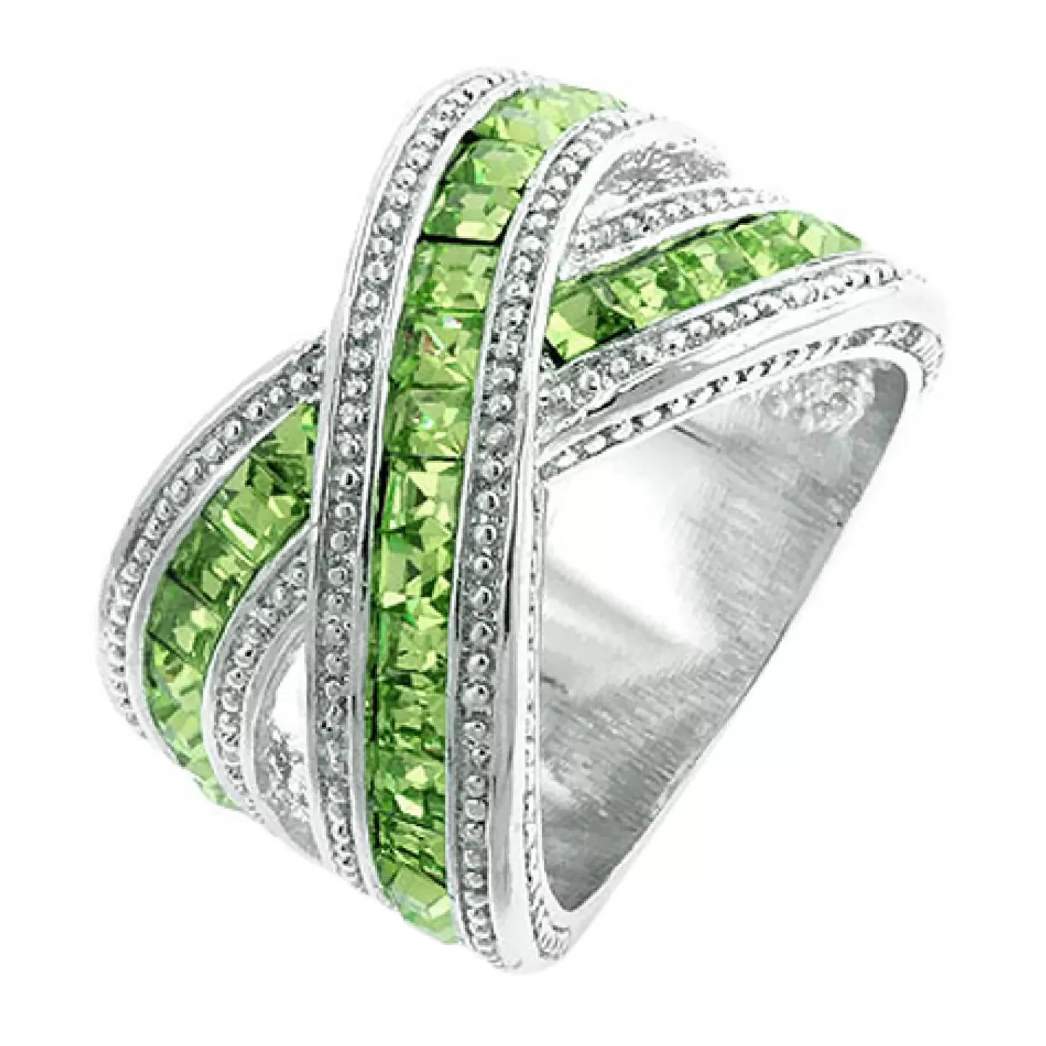 Oriental Trading Rings*J Goodin Twisting Green Band Size 5