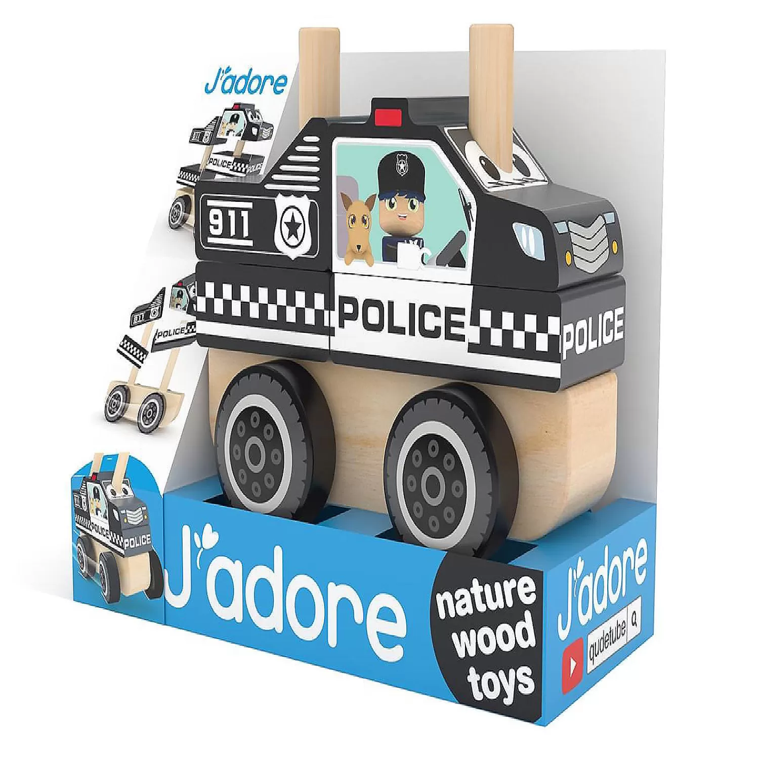 Oriental Trading Play Sets*J'Adore Police Car Wooden Stacking Toy