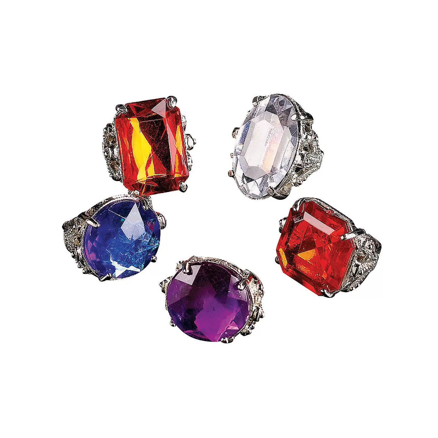 Oriental Trading Pretend Play*Jumbo Rhinestone Rings - 12 Pc.