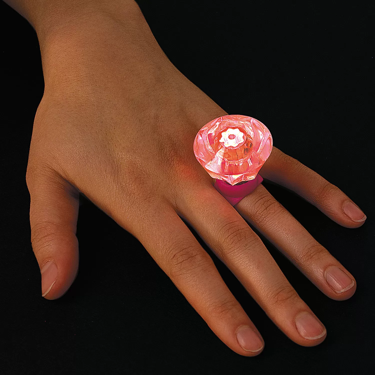 Oriental Trading Rings*Kids' Light-Up Diamond-Shaped Rings - 12 Pc.