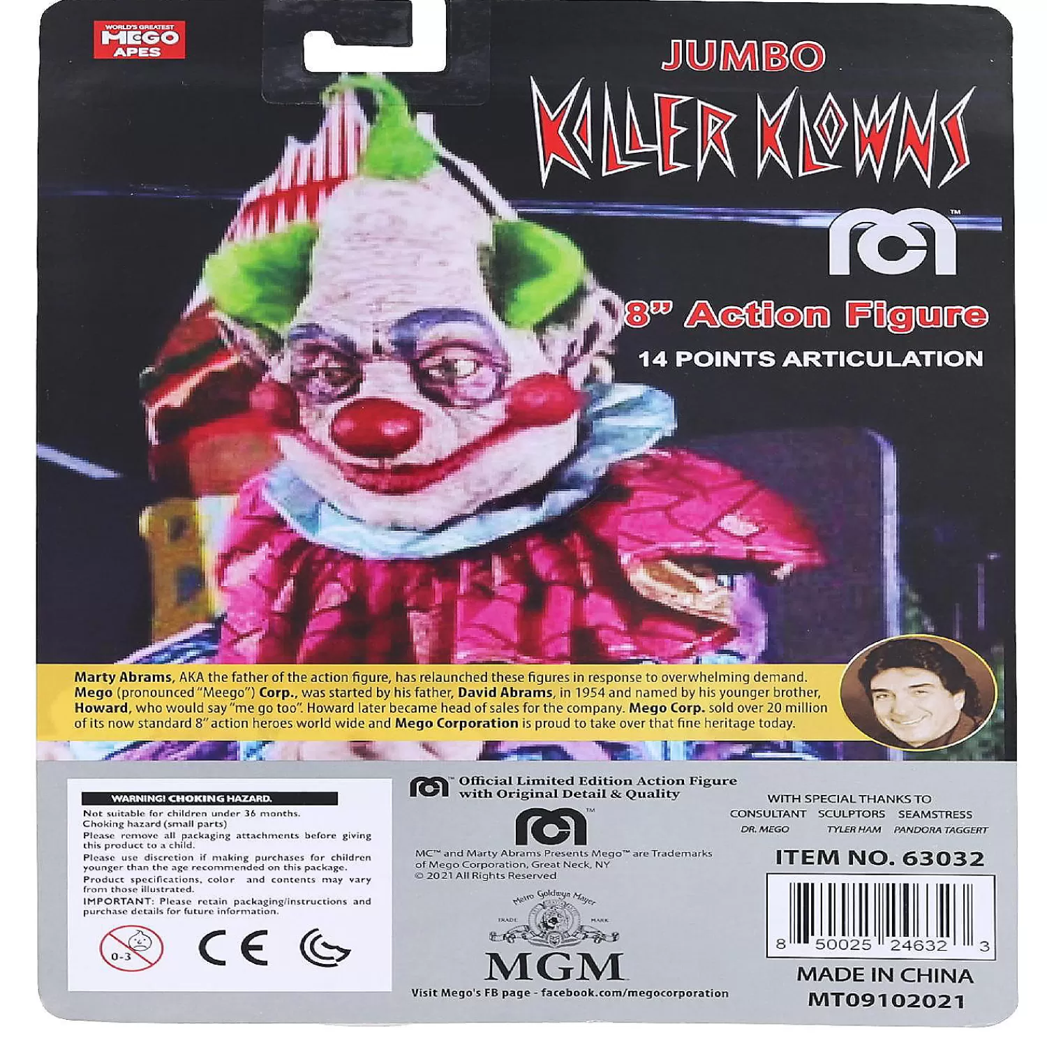 Oriental Trading Character Toys*Killer Klowns 8 Inch Mego Action Figure