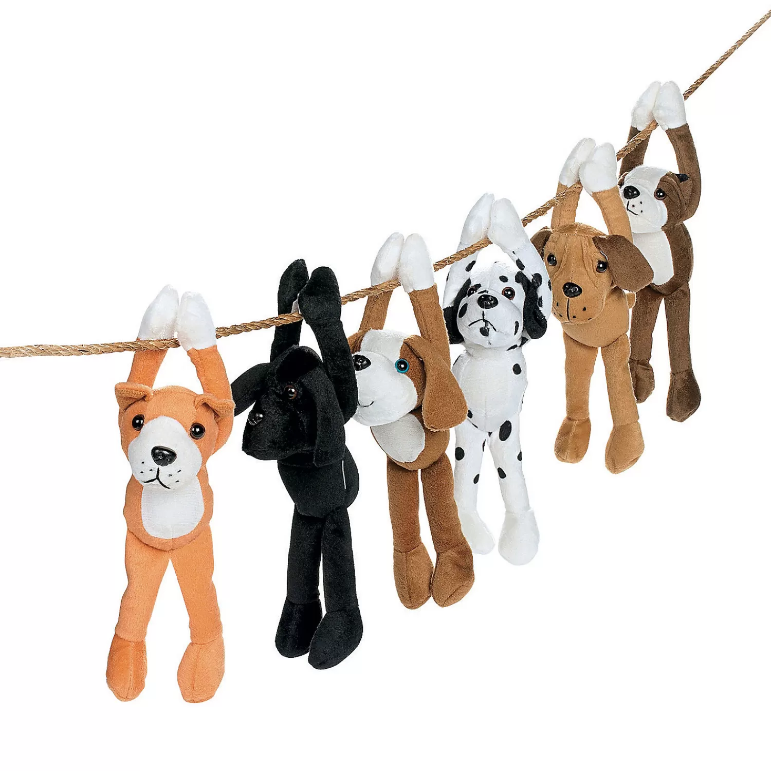 Oriental Trading Stuffed Animals & Plush Toys*Long Arm Black, White & Brown Stuffed Dogs - 12 Pc.