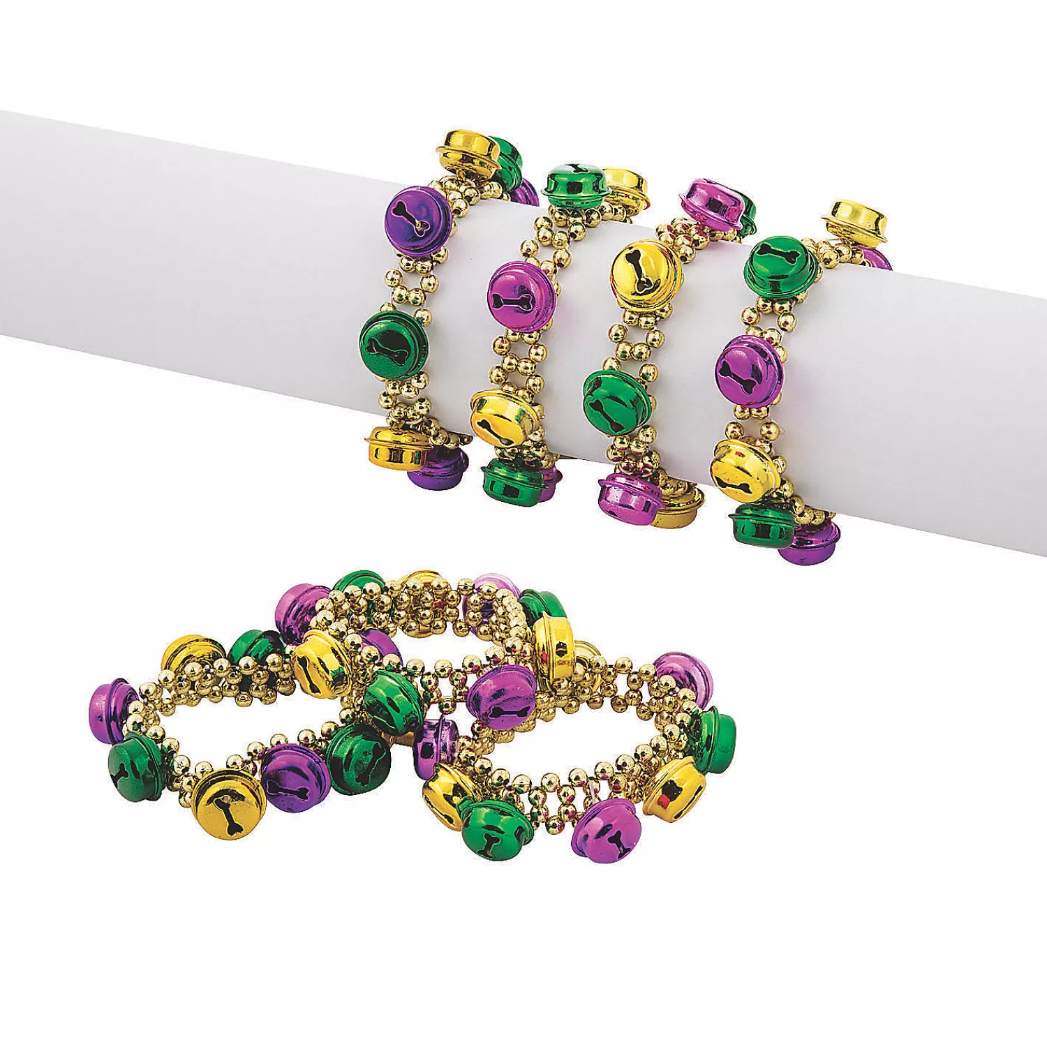 Oriental Trading Bracelets*Mardi Gras Jingle Bell Bracelets - 12 Pc.