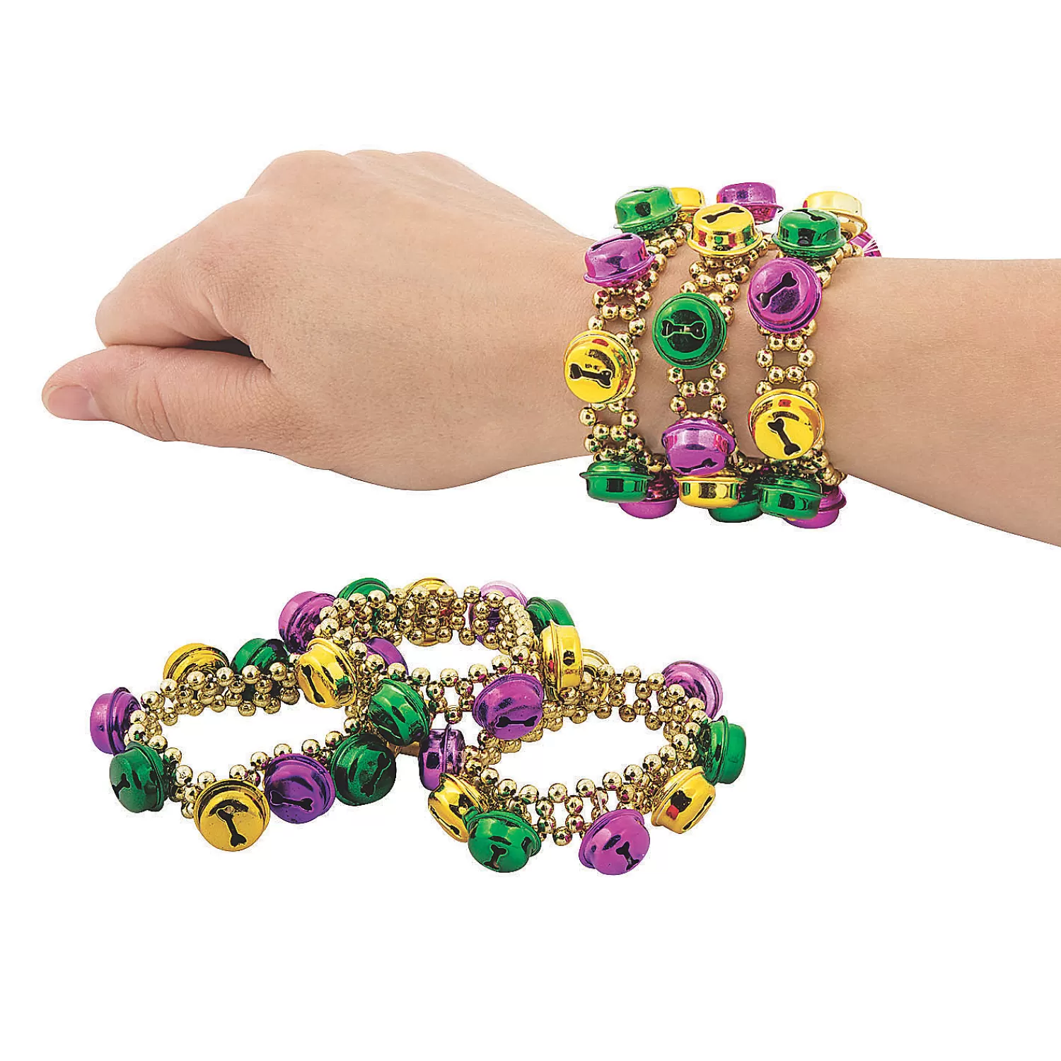 Oriental Trading Bracelets*Mardi Gras Jingle Bell Bracelets - 12 Pc.