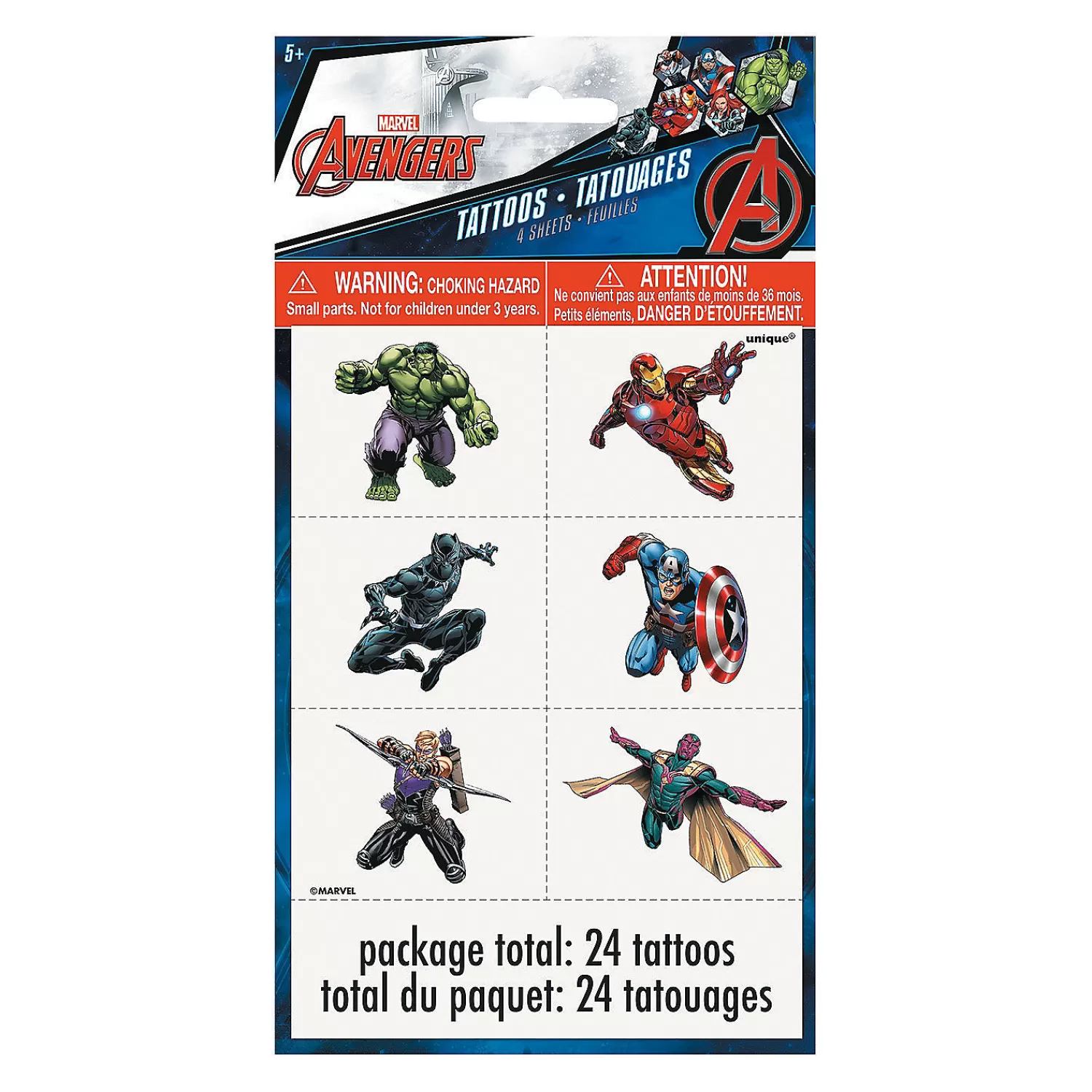 Oriental Trading Temporary Tattoos*Marvel Comics The Avengers™ Temporary Tattoos - 4 Pc.