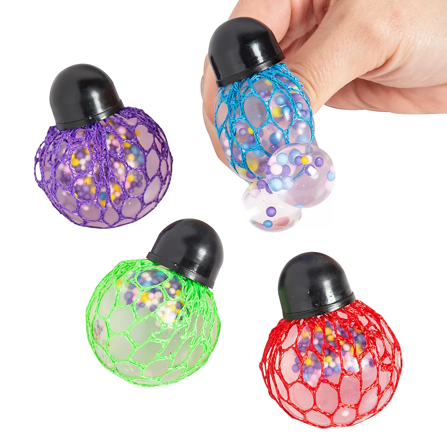 Oriental Trading Putty & Squishy Toys*Mesh-Covered Mini Bright Bead Stress Balls - 24 Pc.