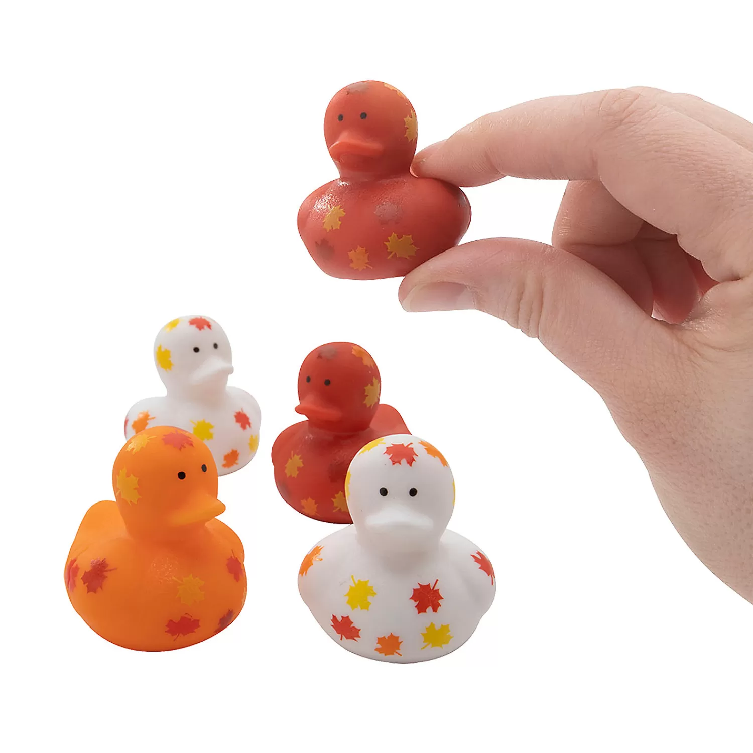 Oriental Trading Rubber Duckies*Mini Fall Leaf-Printed Rubber Ducks - 24 Pc.