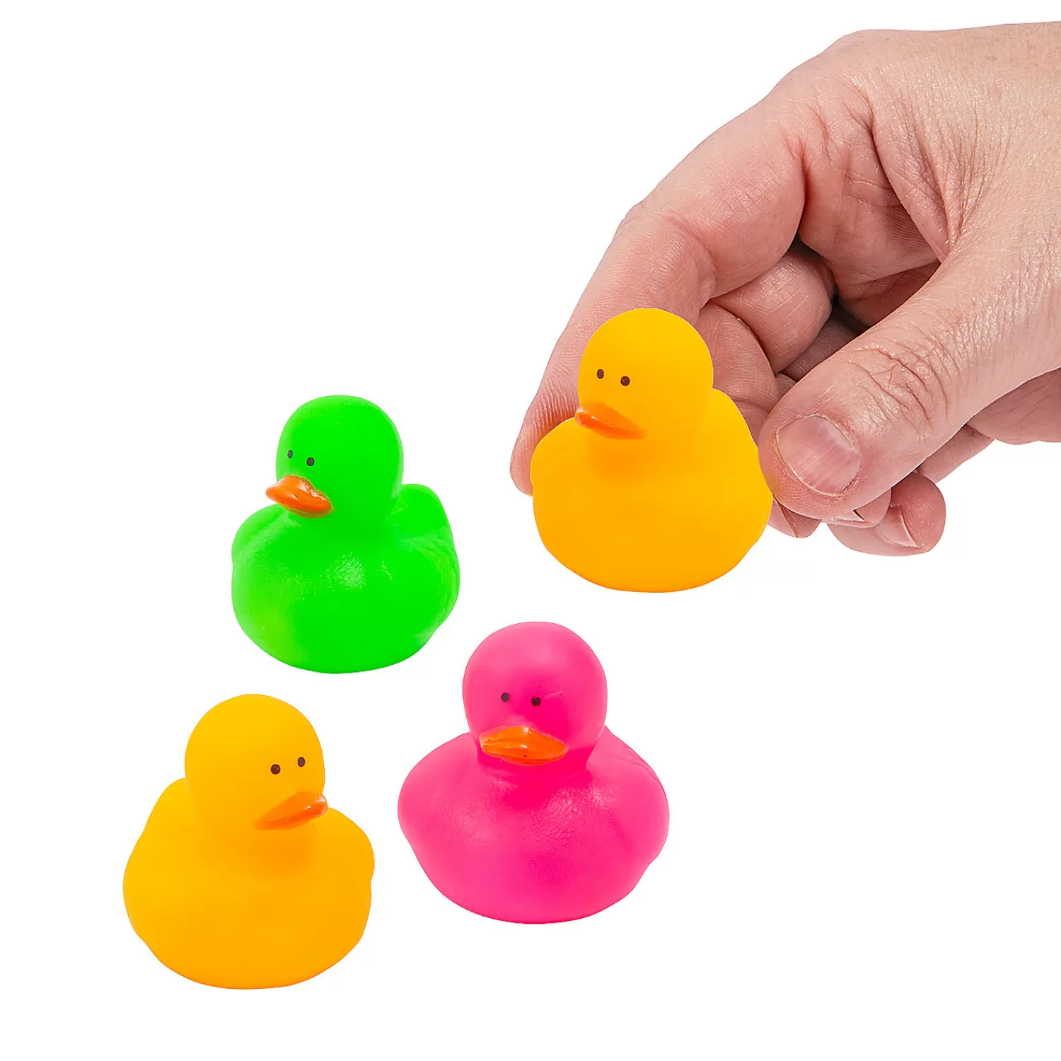 Oriental Trading Rubber Duckies*Mini Neon Rubber Ducks - 24 Pc.