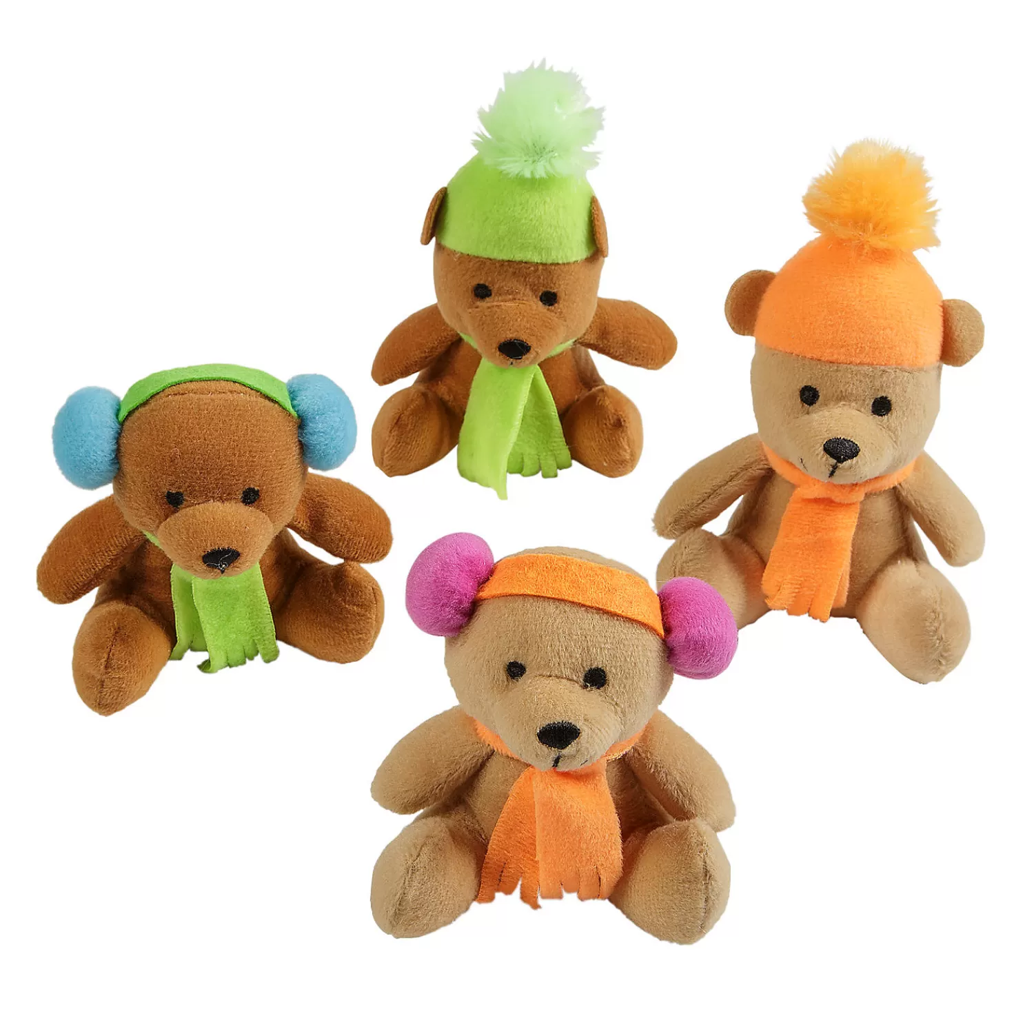 Oriental Trading Stuffed Animals & Plush Toys*Mini Winter Stuffed Hat & Scarves Teddy Bears - 12 Pc.