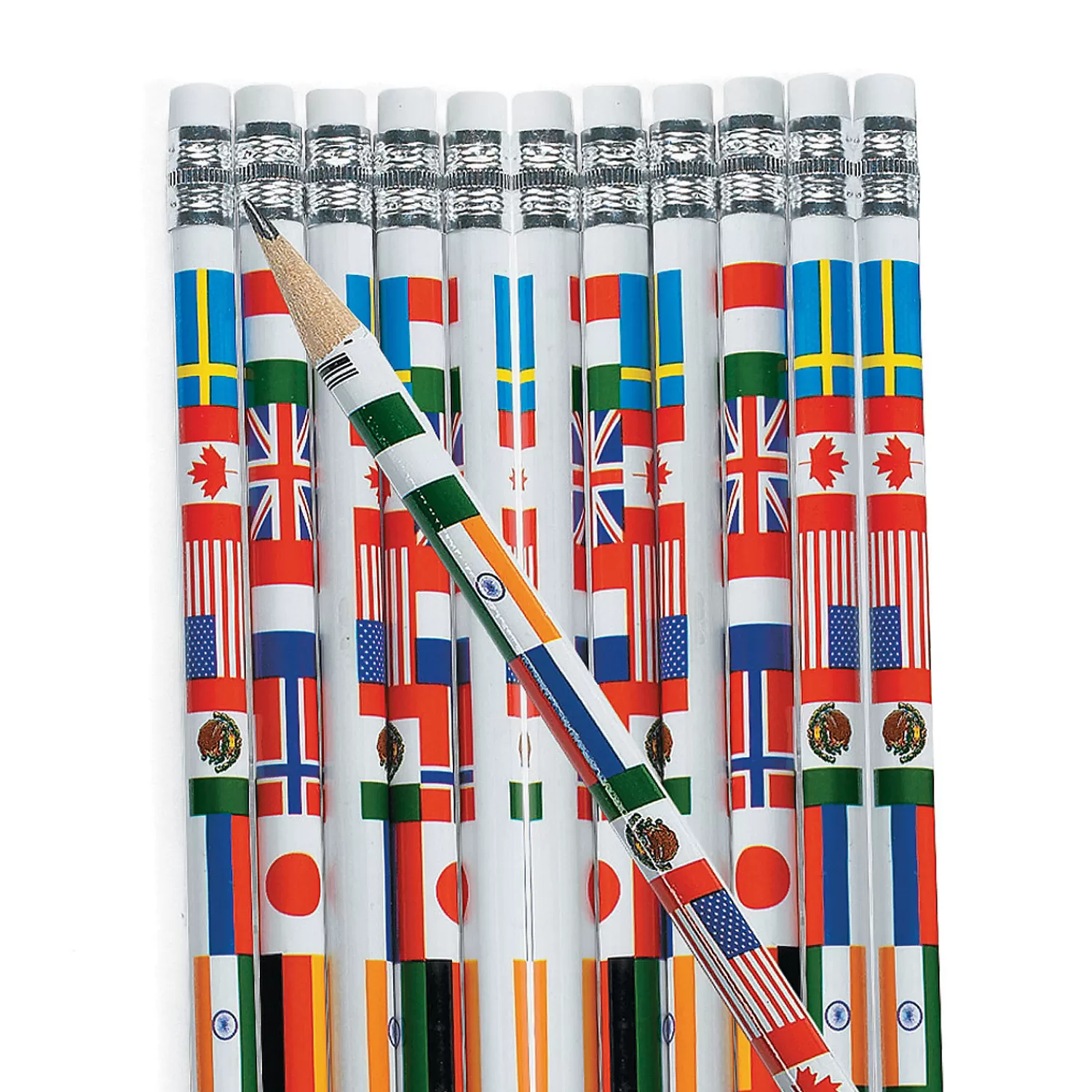 Oriental Trading Pencils*Multicultural Flag Pencils - 24 Pc.